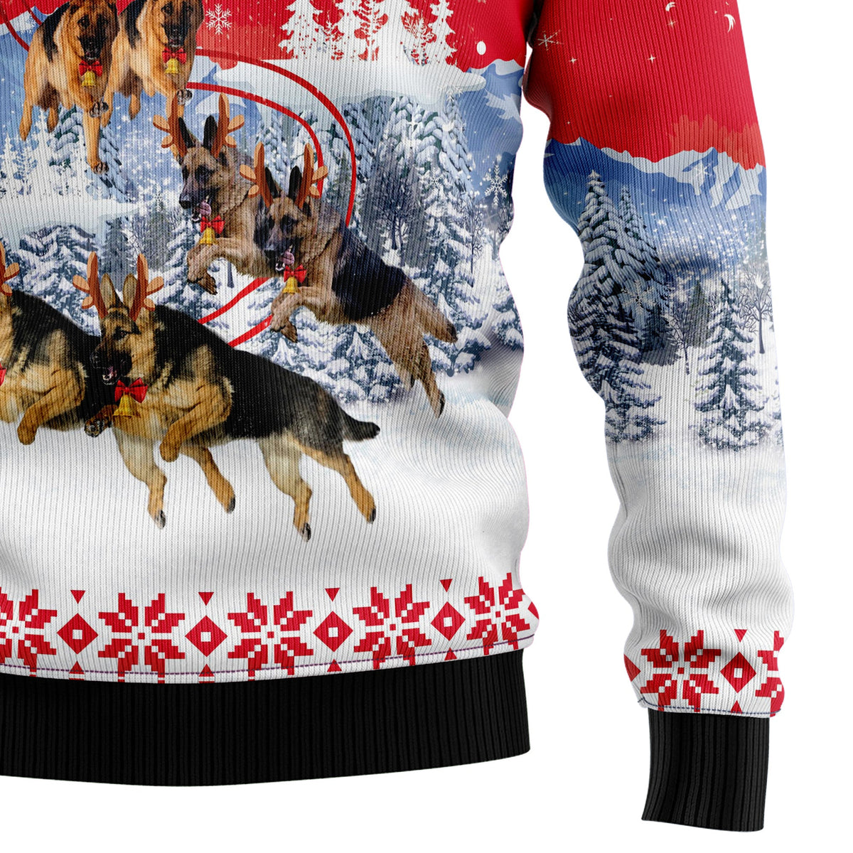 German Shepherd Santa Claus Ugly Christmas Sweater for Men Women, Funny Holiday Party Outfit, Festive Xmas Gift