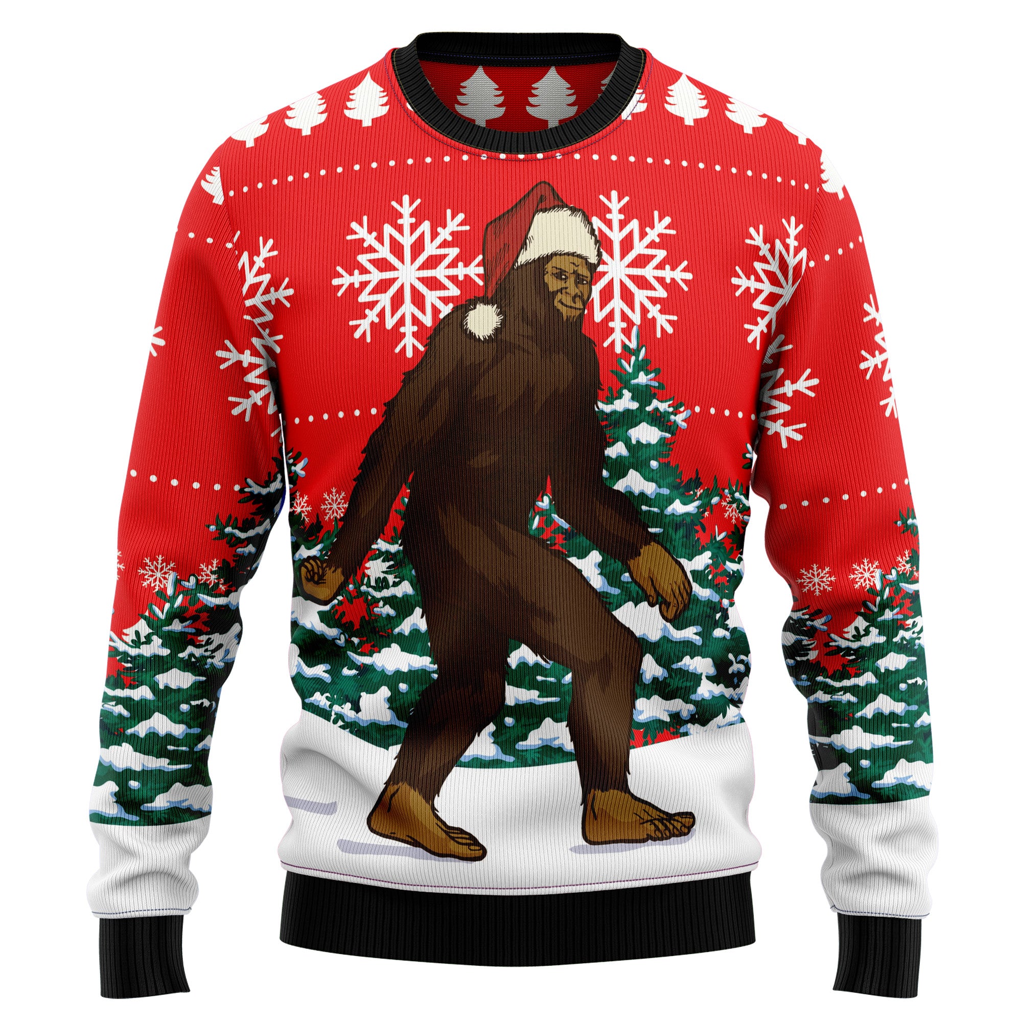 Christmas Bigfoot Ugly Christmas Sweater for Men and Women, Funny Xmas Party Outfit, Fun Gift for Bigfoot Fans