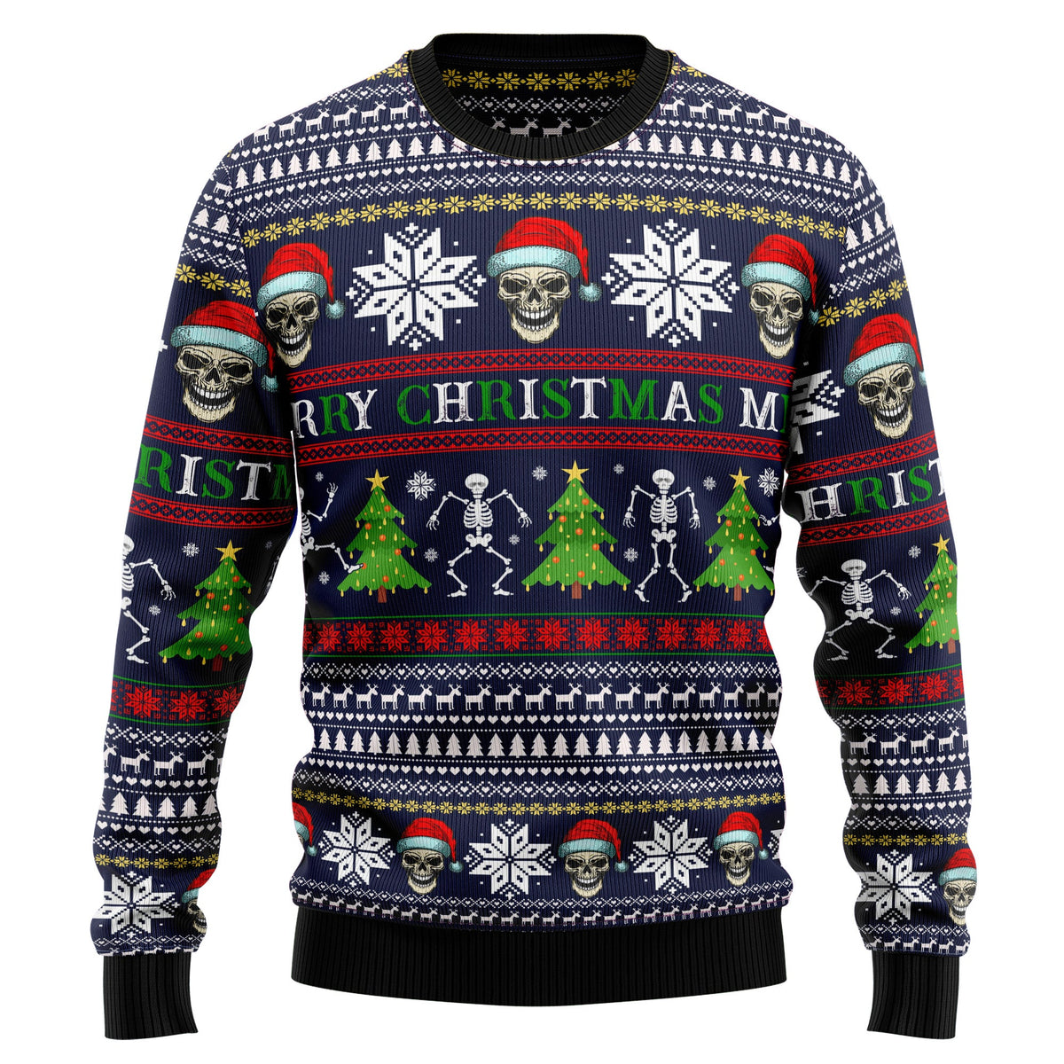Skull Christmas Ugly Christmas Sweater for Men and Women, Funny Holiday Party Outfit, Festive Christmas Gift
