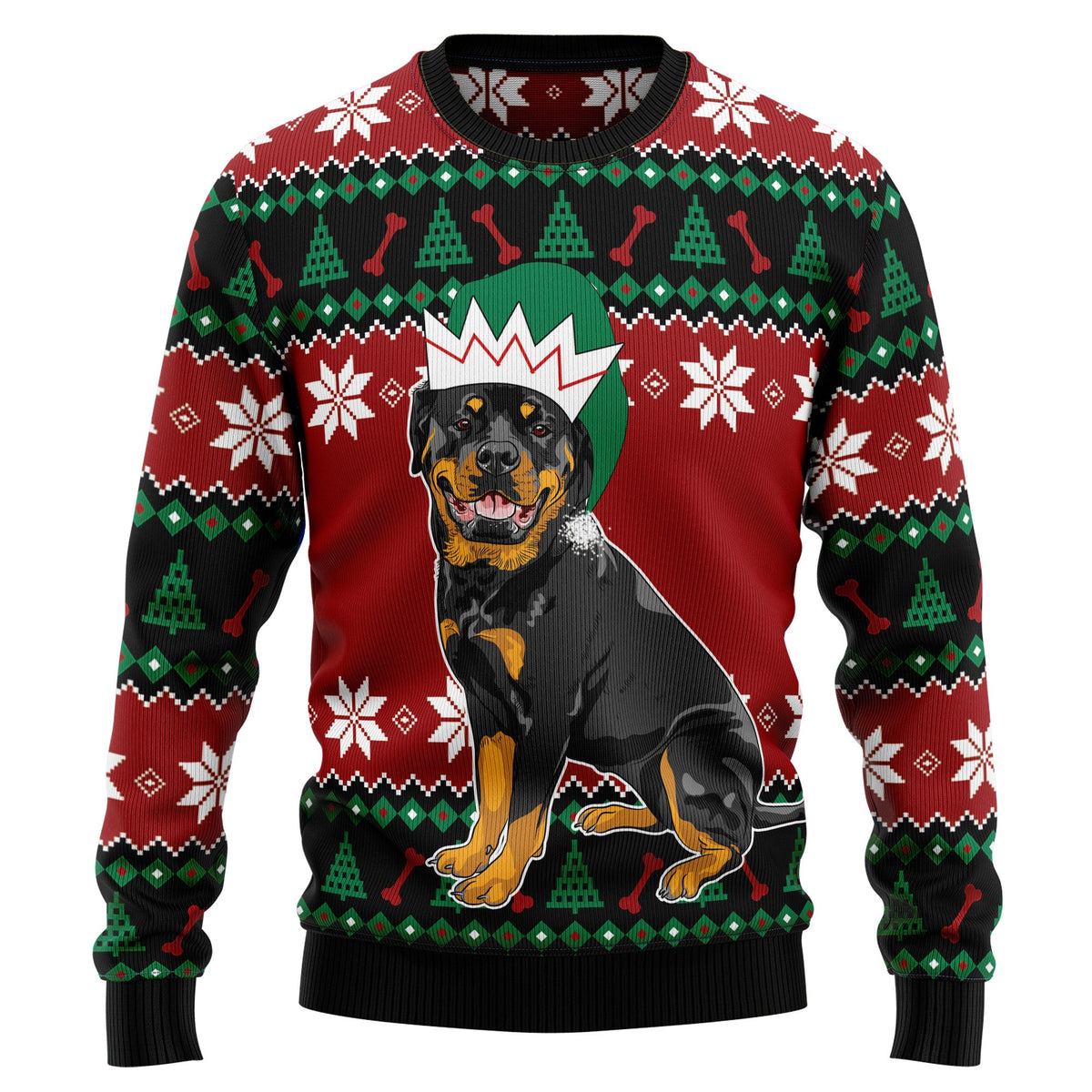 Cute Rottweiler Ugly Christmas Sweater, Festive Christmas Outfit, Unique Holiday Gift for Rottweiler Dog Lovers