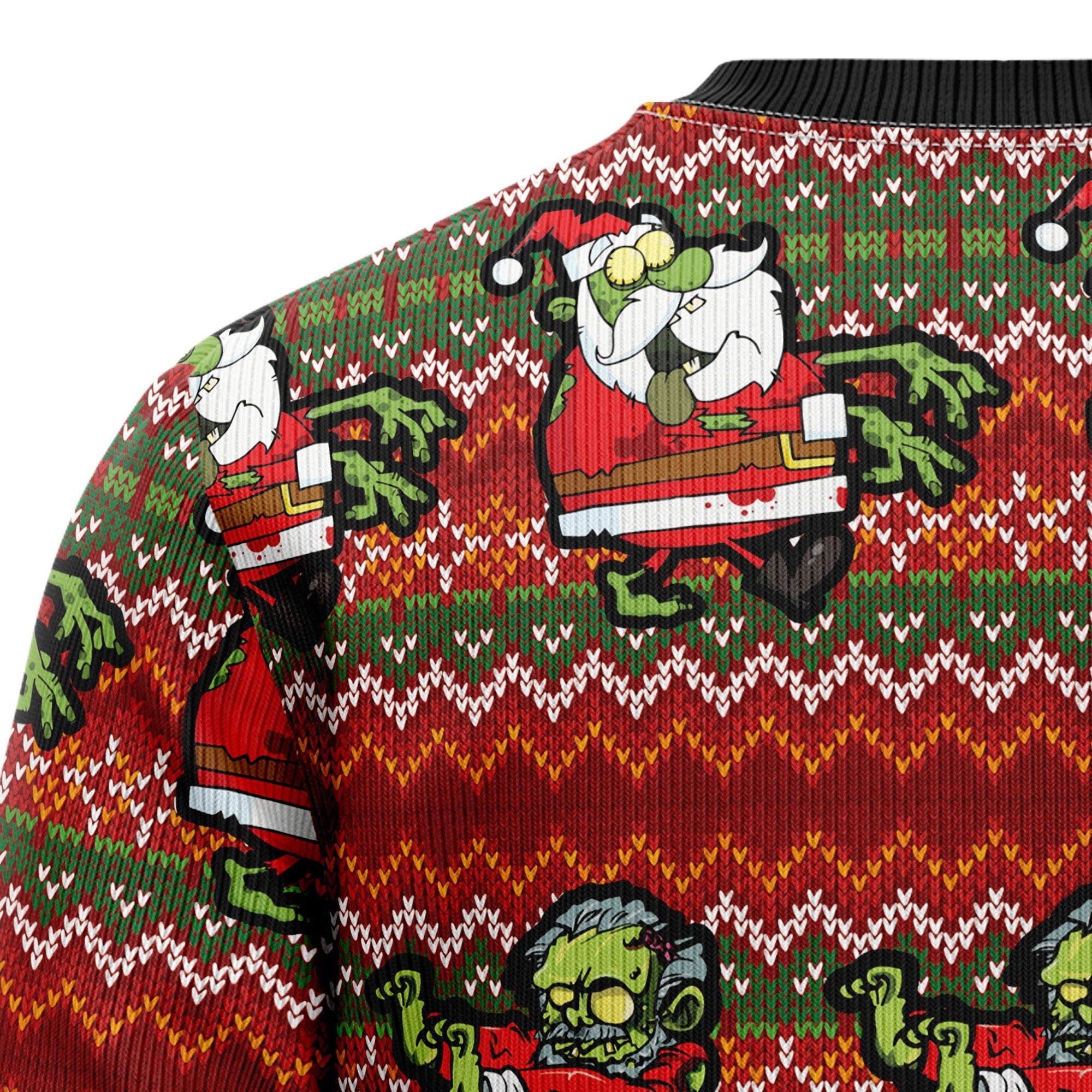 Santa Claus Zombie Ugly Christmas Sweater for Men and Women, Xmas Party Outfit, Gift for Zombie and Santa Fans