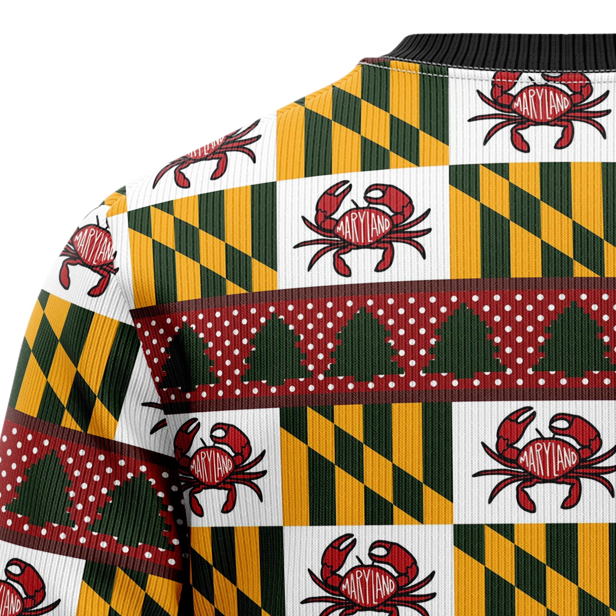 Maryland Symbols Christmas Ugly Christmas Sweater - Unisex Holiday Party Pullover, Funny Christmas Gift for Men Women