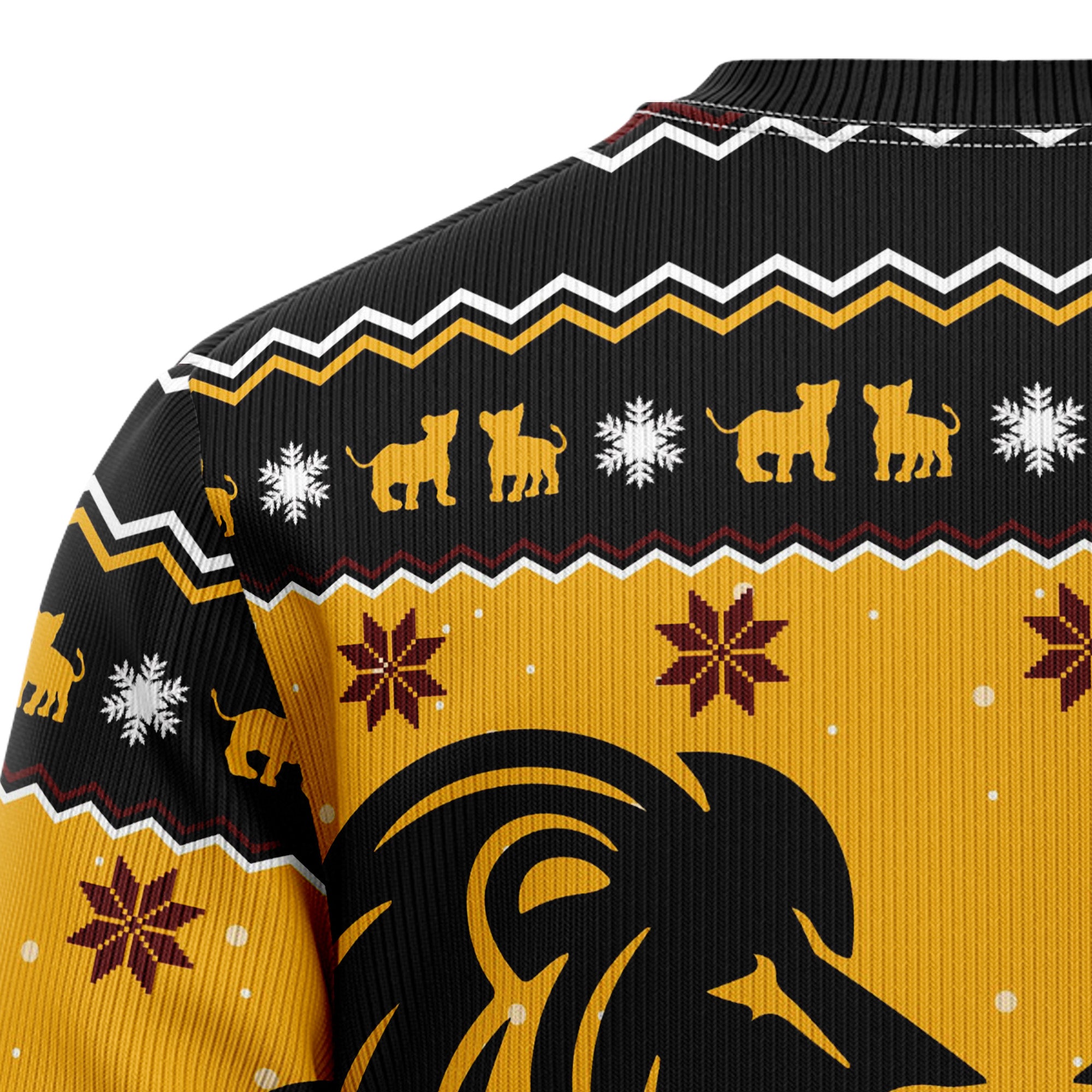 Lion Xmas Ugly Christmas Sweater for Men and Women, Funny Holiday Party Outfit, Festive Christmas Gift