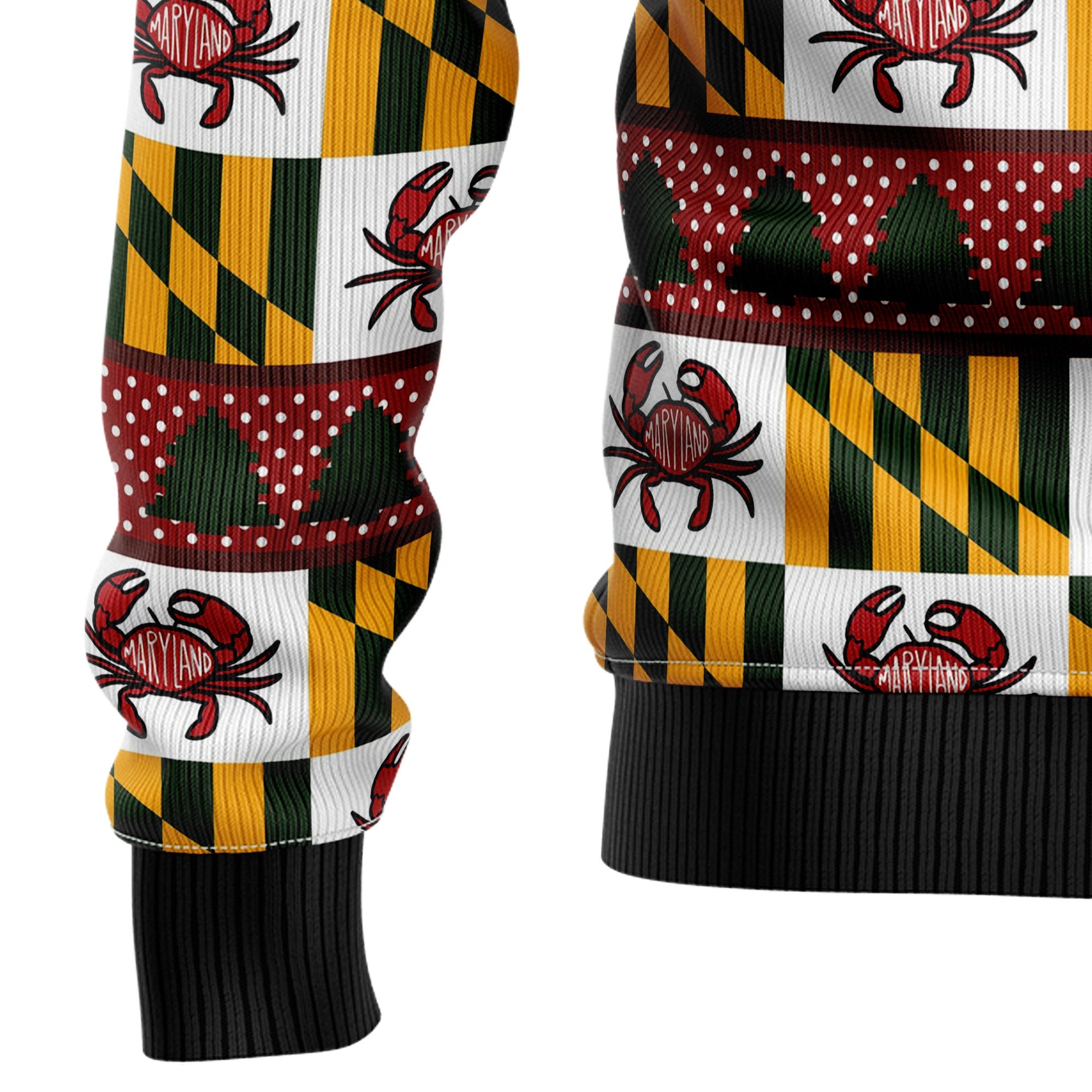 Maryland Symbols Christmas Ugly Christmas Sweater - Unisex Holiday Party Pullover, Funny Christmas Gift for Men Women