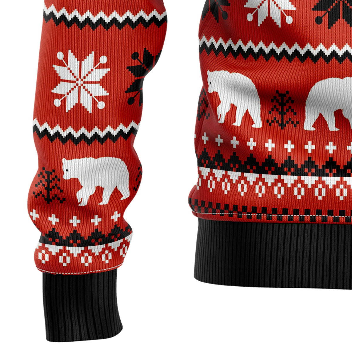 Let's Glow Polar Bear Ugly Christmas Sweater, Unisex Holiday Party Outfit, Gift for Polar Bear and Arctic Fans