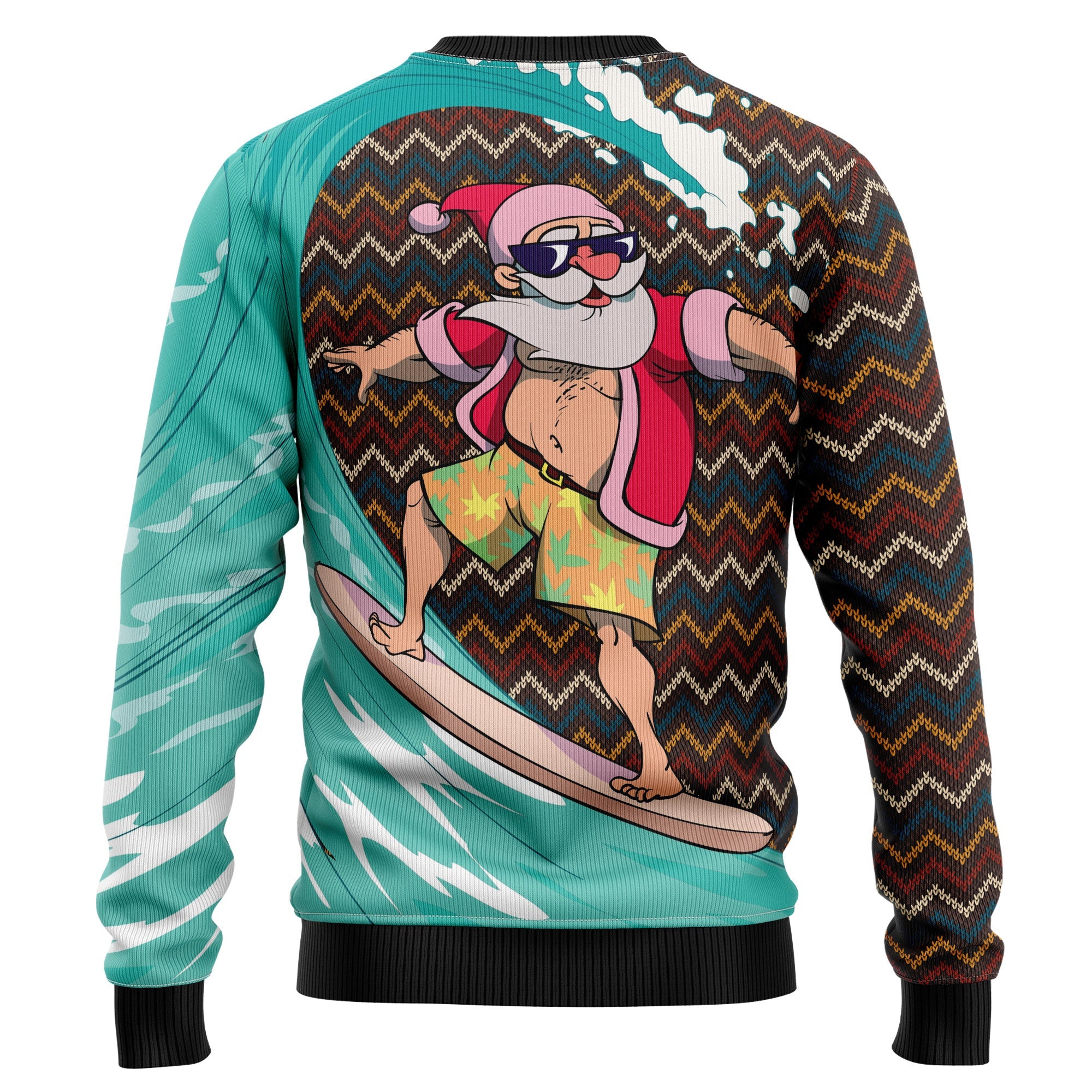 Jingle Bells Surfing Swells Ugly Christmas Sweater for Men and Women, Funny Xmas Party Outfit, Gift for Surfers
