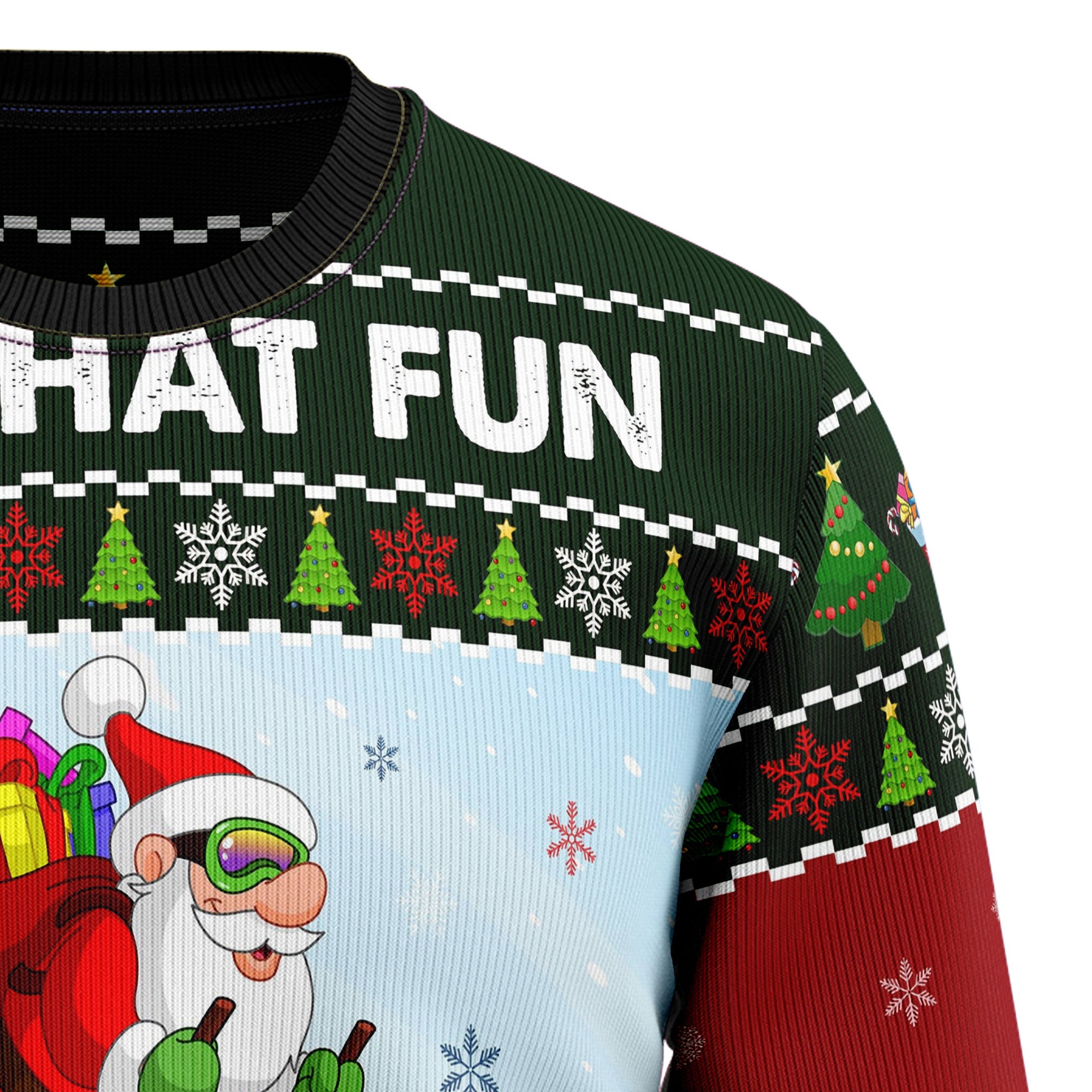 Skiing Oh What Fun Ugly Christmas Sweater for Men and Women, Funny Holiday Party Outfit, Festive Christmas Gift