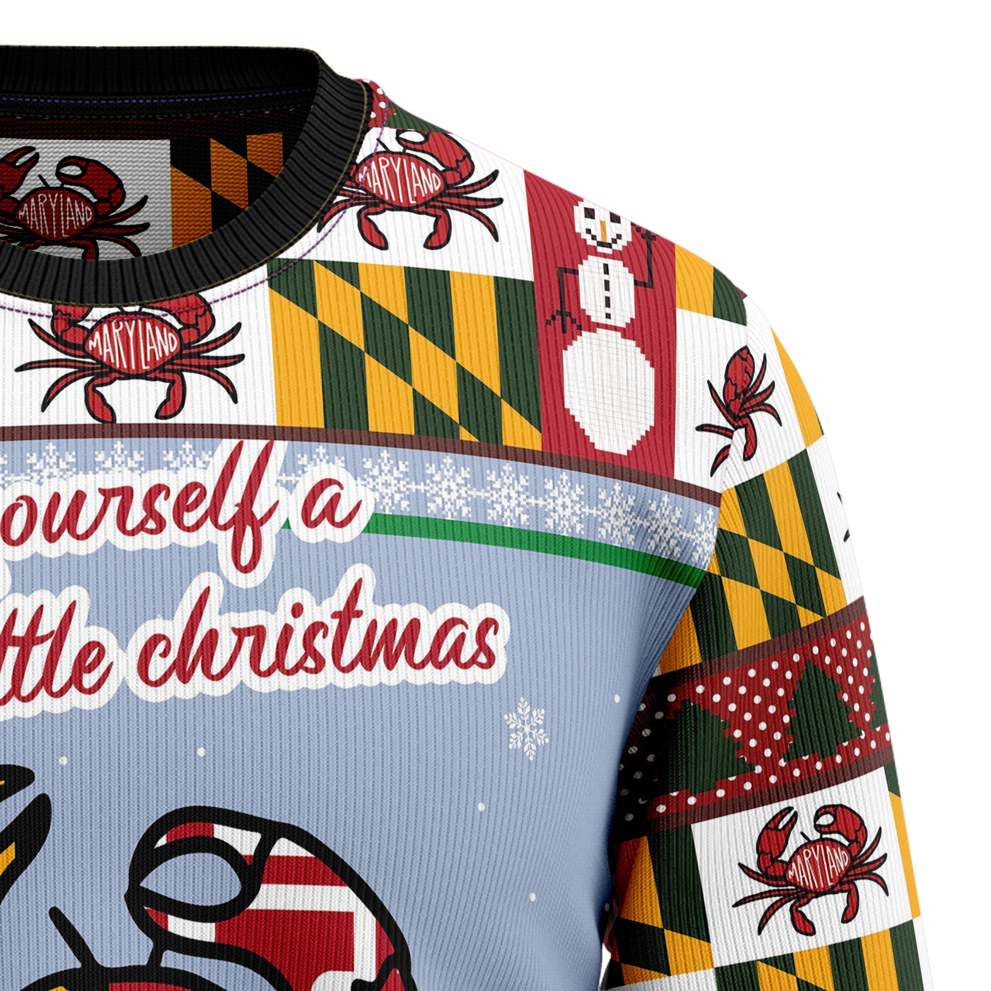 Maryland Symbols Christmas Ugly Christmas Sweater - Unisex Holiday Party Pullover, Funny Christmas Gift for Men Women