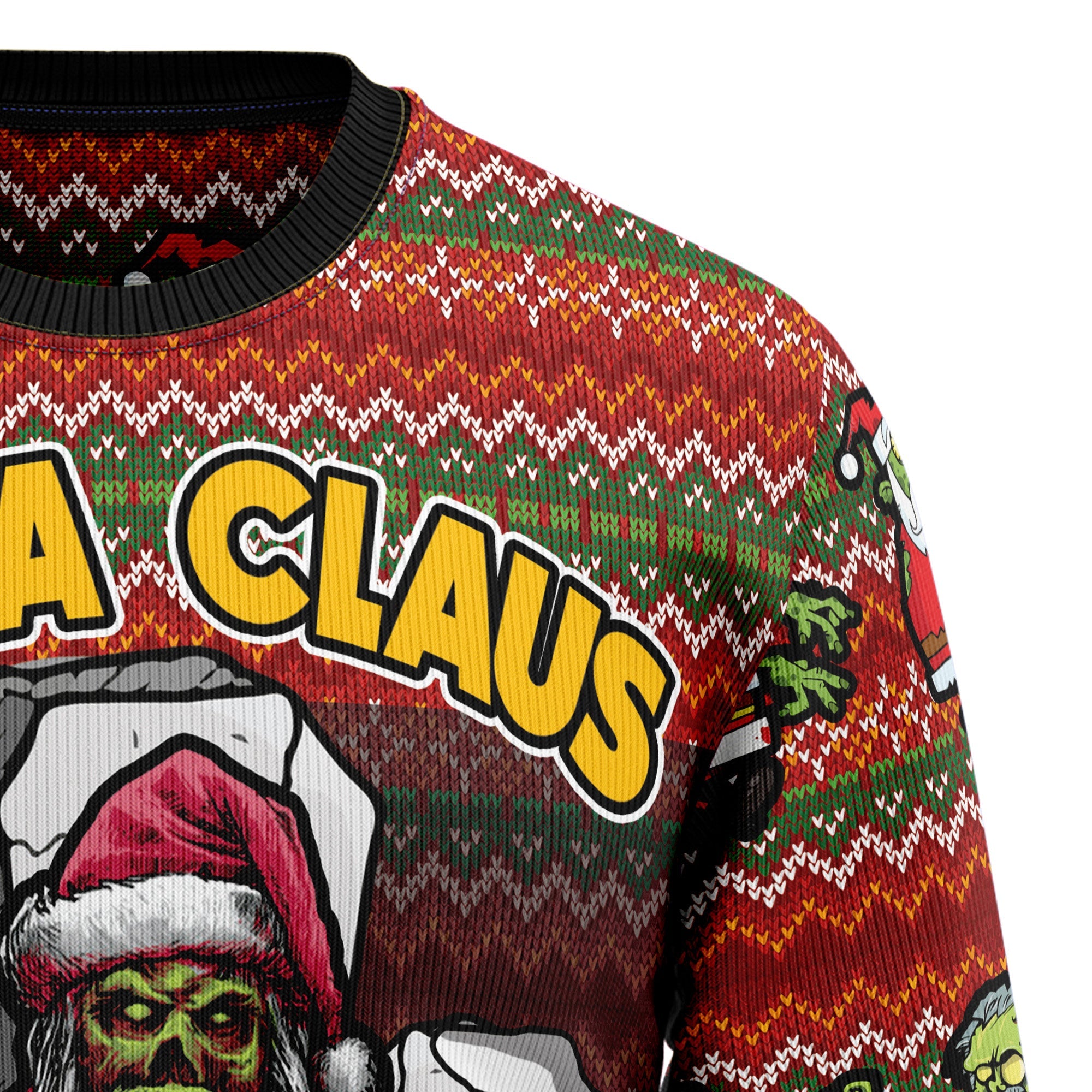 Santa Claus Zombie Ugly Christmas Sweater for Men and Women, Xmas Party Outfit, Gift for Zombie and Santa Fans