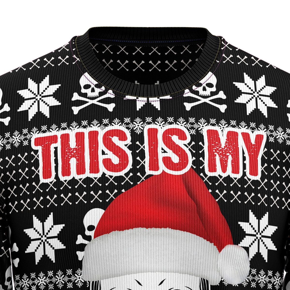 Skull Jolly Face Ugly Christmas Sweater for Men and Women, Funny Holiday Party Outfit, Festive Christmas Gift