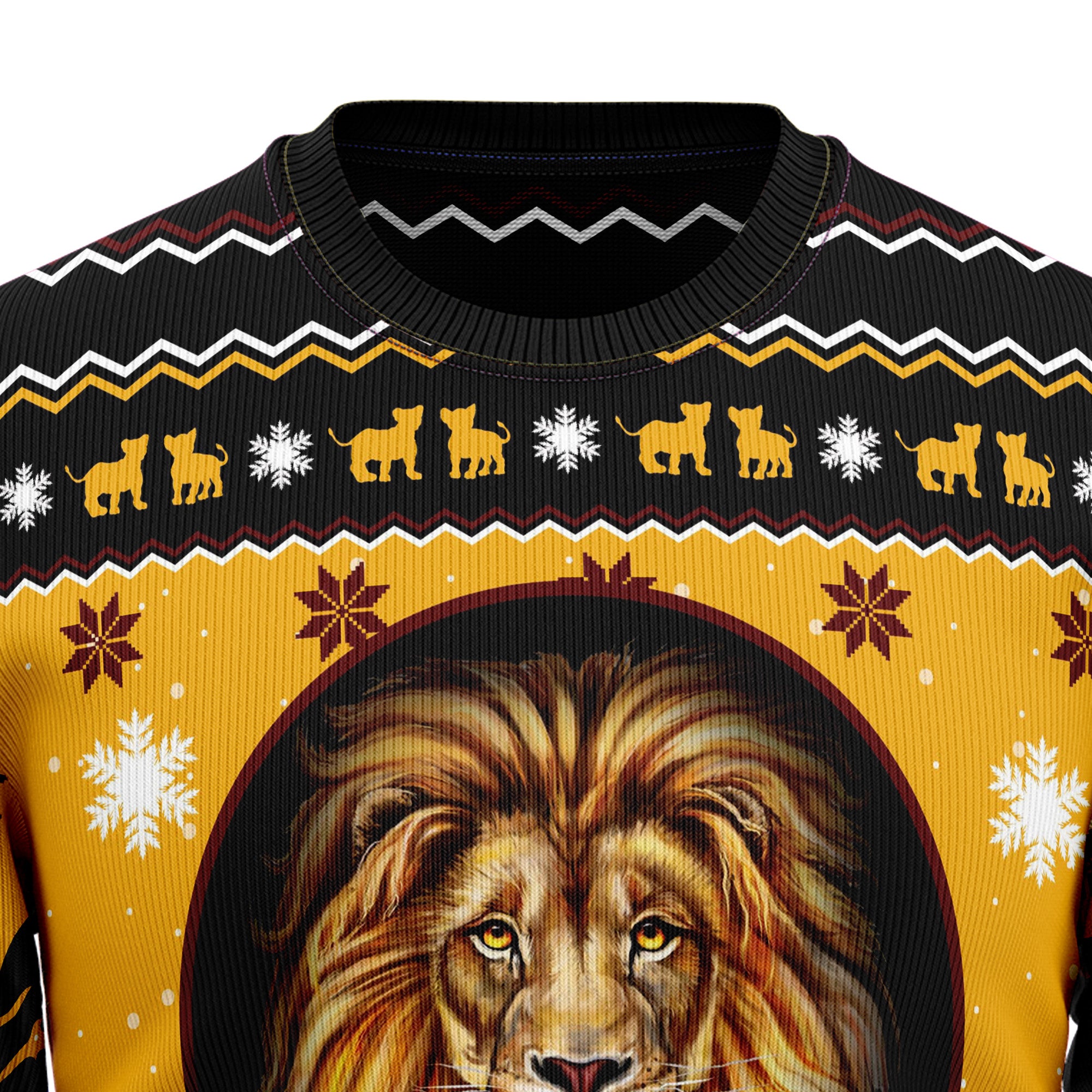 Lion Xmas Ugly Christmas Sweater for Men and Women, Funny Holiday Party Outfit, Festive Christmas Gift