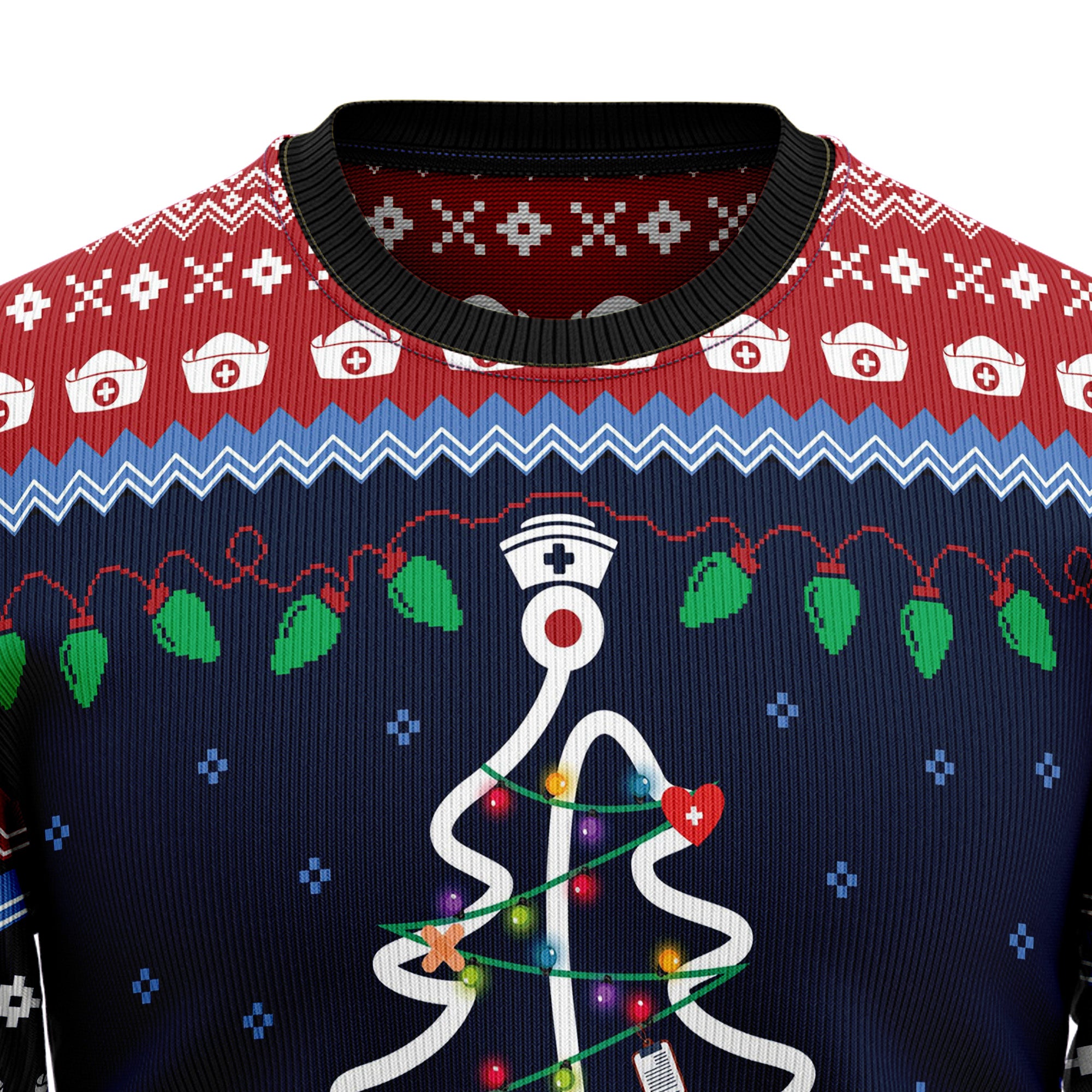 Merry Christmas Nurse Ugly Christmas Sweater, Unisex Holiday Party Outfit, Gift for Nurses and Healthcare Workers