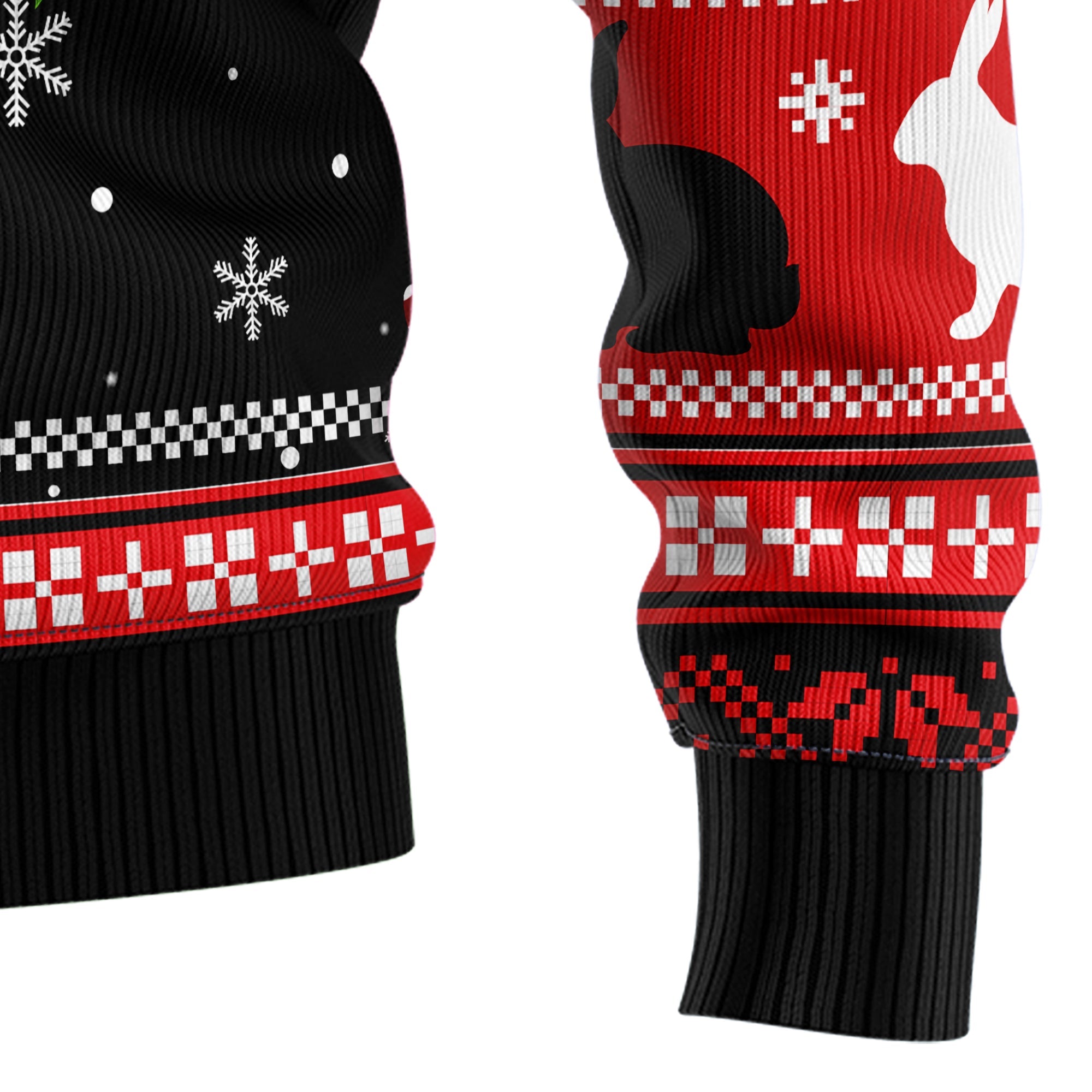 Rabbit Ugly Christmas Sweater, Bunny and Pine Tree Holiday Pullover, Christmas Party Outfit and Gift for Rabbit Lovers