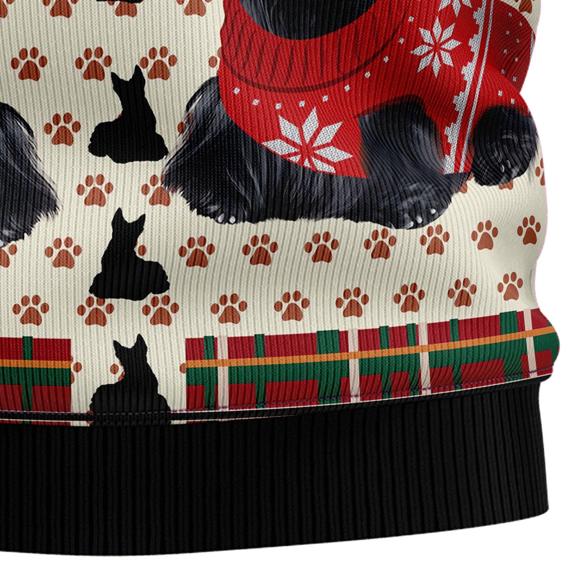 Scottish Terrier Ugly Christmas Sweater, Festive Scottie Dog Pullover, Holiday Gatherings and Family Photos