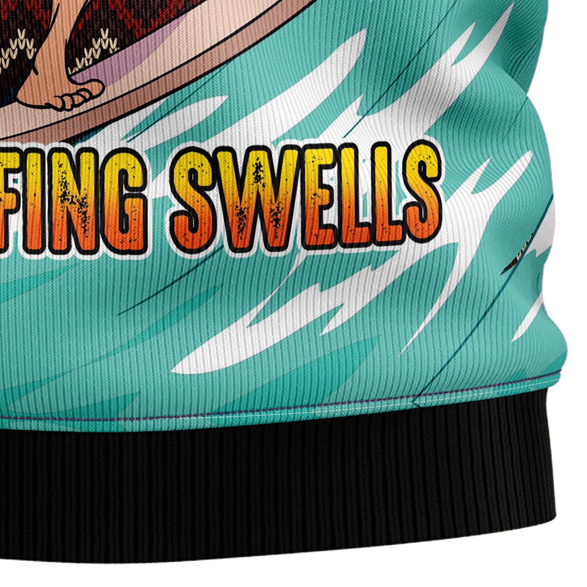Jingle Bells Surfing Swells Ugly Christmas Sweater for Men and Women, Funny Xmas Party Outfit, Gift for Surfers