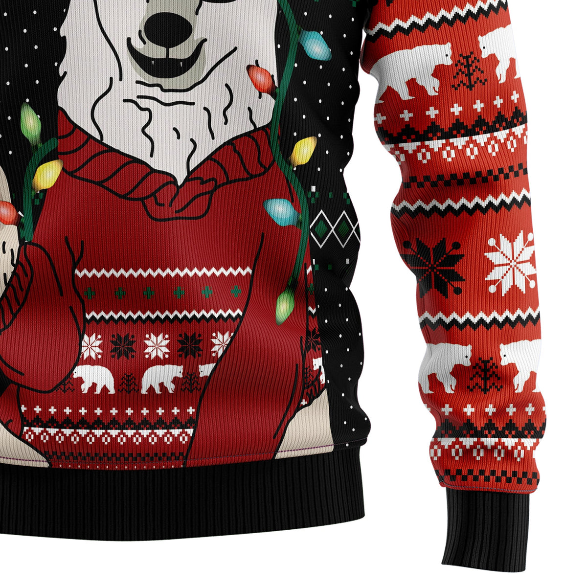 Let's Glow Polar Bear Ugly Christmas Sweater, Unisex Holiday Party Outfit, Gift for Polar Bear and Arctic Fans
