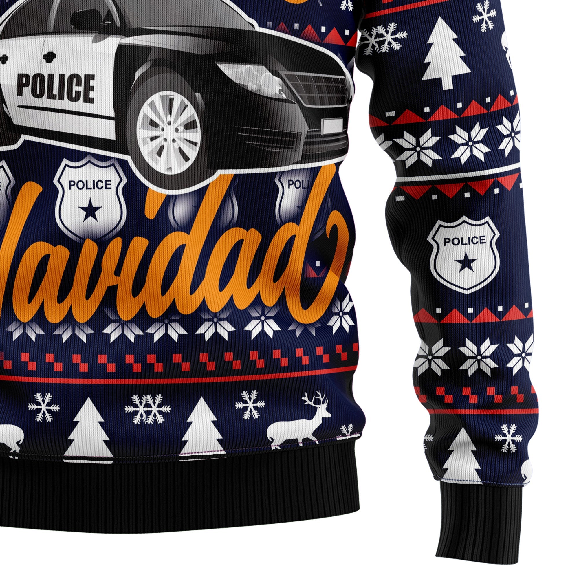 Police Navidad Ugly Christmas Sweater for Men and Women, Funny Holiday Party Outfit, Festive Christmas Gift