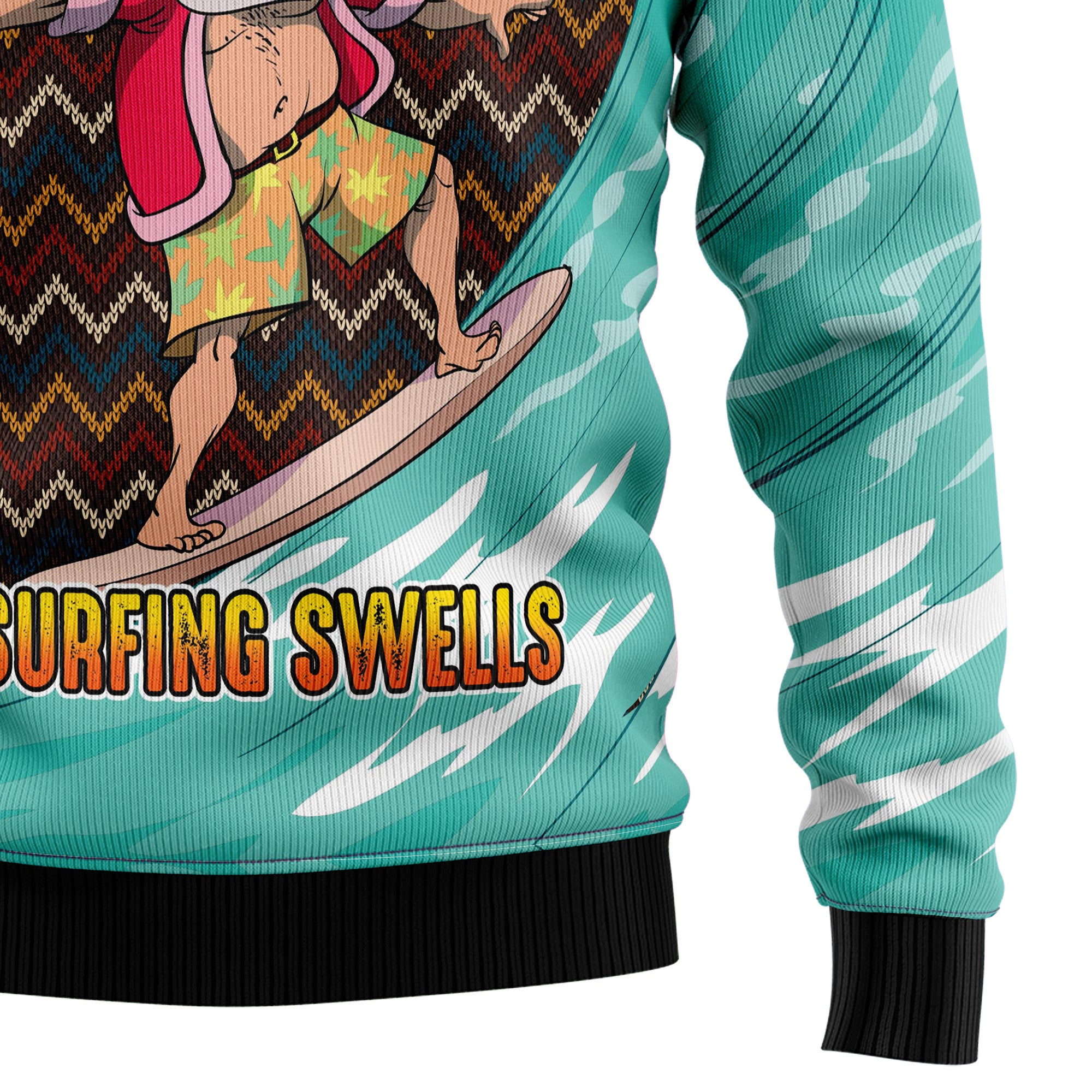 Jingle Bells Surfing Swells Ugly Christmas Sweater for Men and Women, Funny Xmas Party Outfit, Gift for Surfers