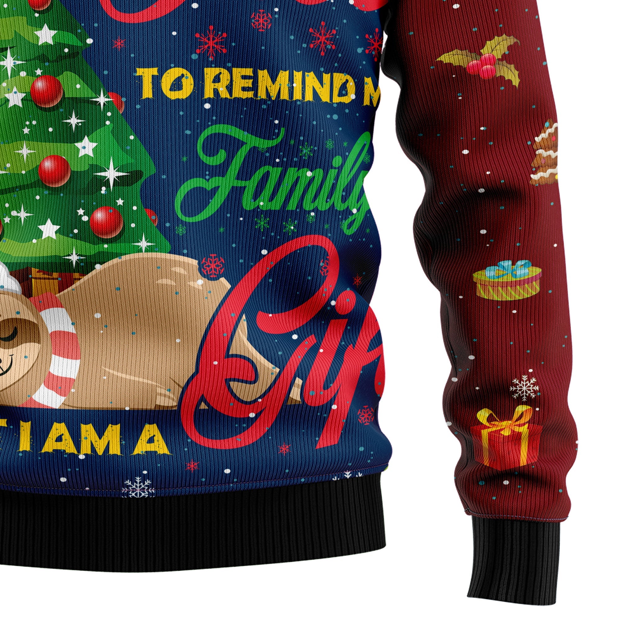 Sloth Gift Ugly Christmas Sweater, Funny Sloth Holiday Pullover, Holiday Gatherings and Family Photos