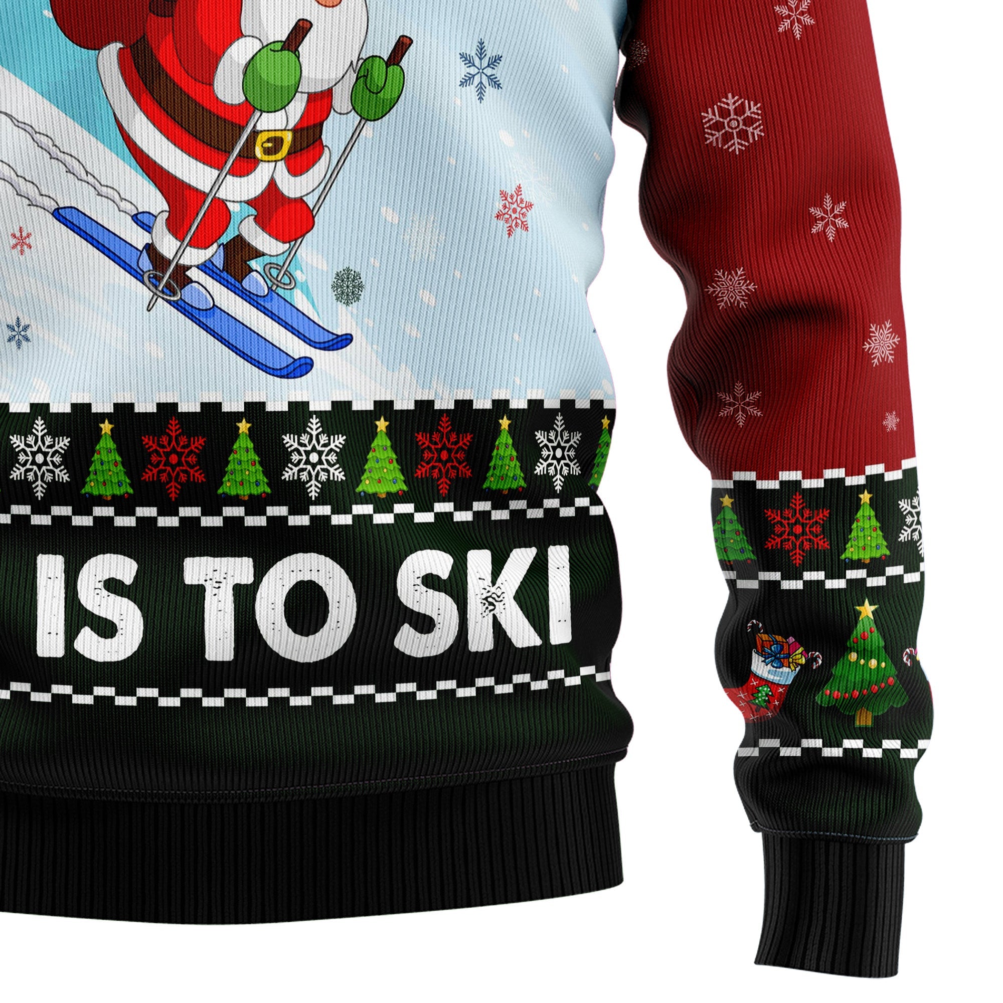 Skiing Oh What Fun Ugly Christmas Sweater for Men and Women, Funny Holiday Party Outfit, Festive Christmas Gift