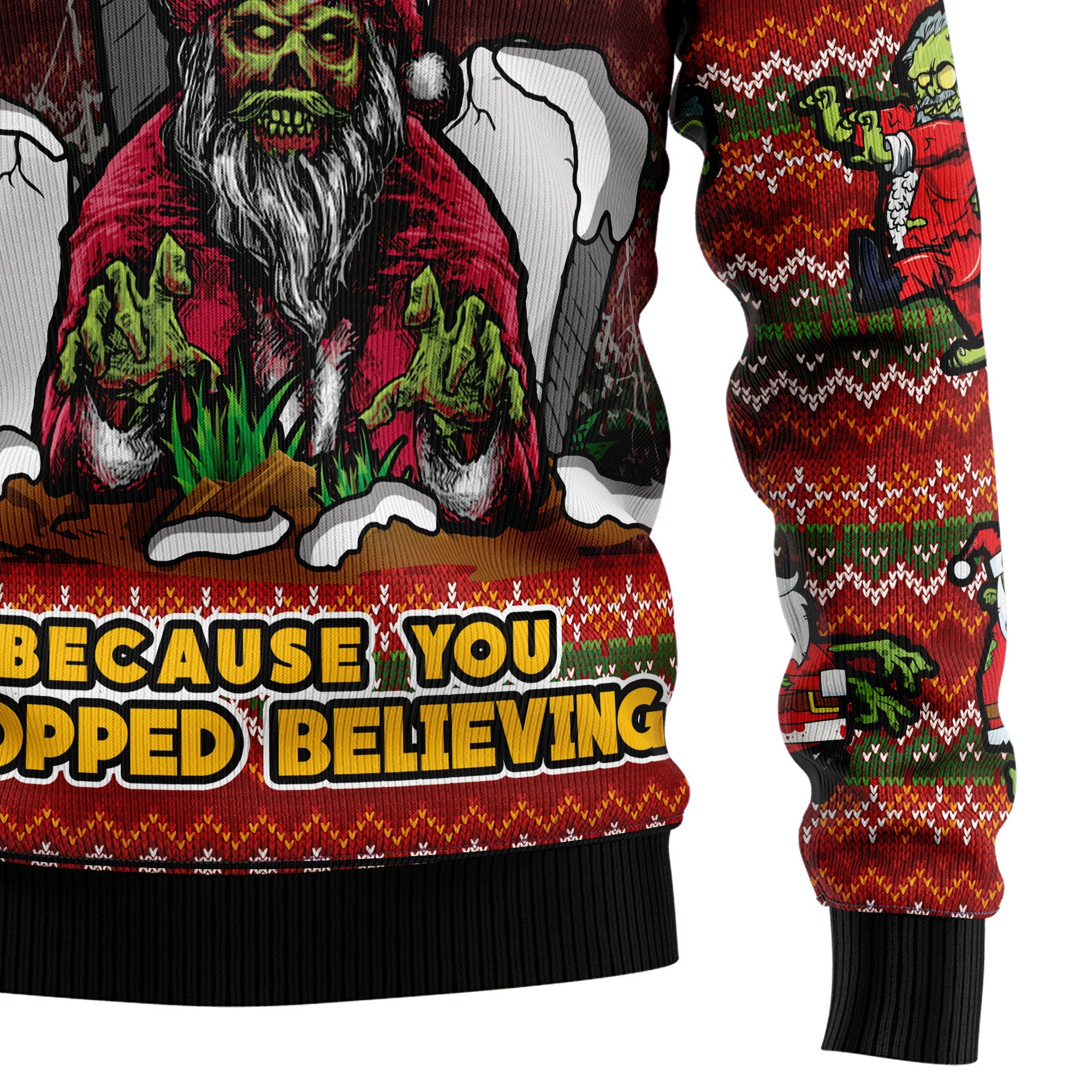 Santa Claus Zombie Ugly Christmas Sweater for Men and Women, Xmas Party Outfit, Gift for Zombie and Santa Fans