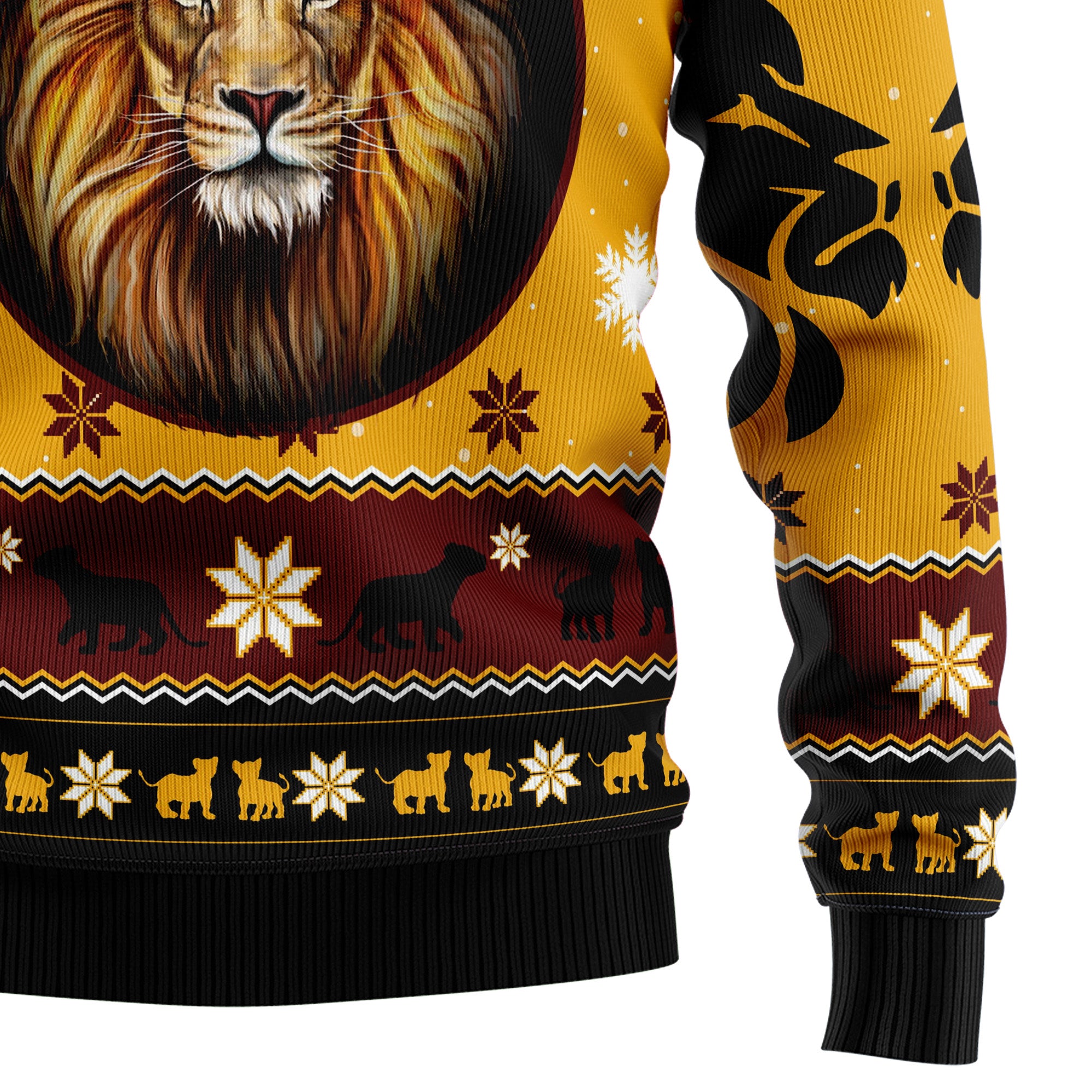 Lion Xmas Ugly Christmas Sweater for Men and Women, Funny Holiday Party Outfit, Festive Christmas Gift