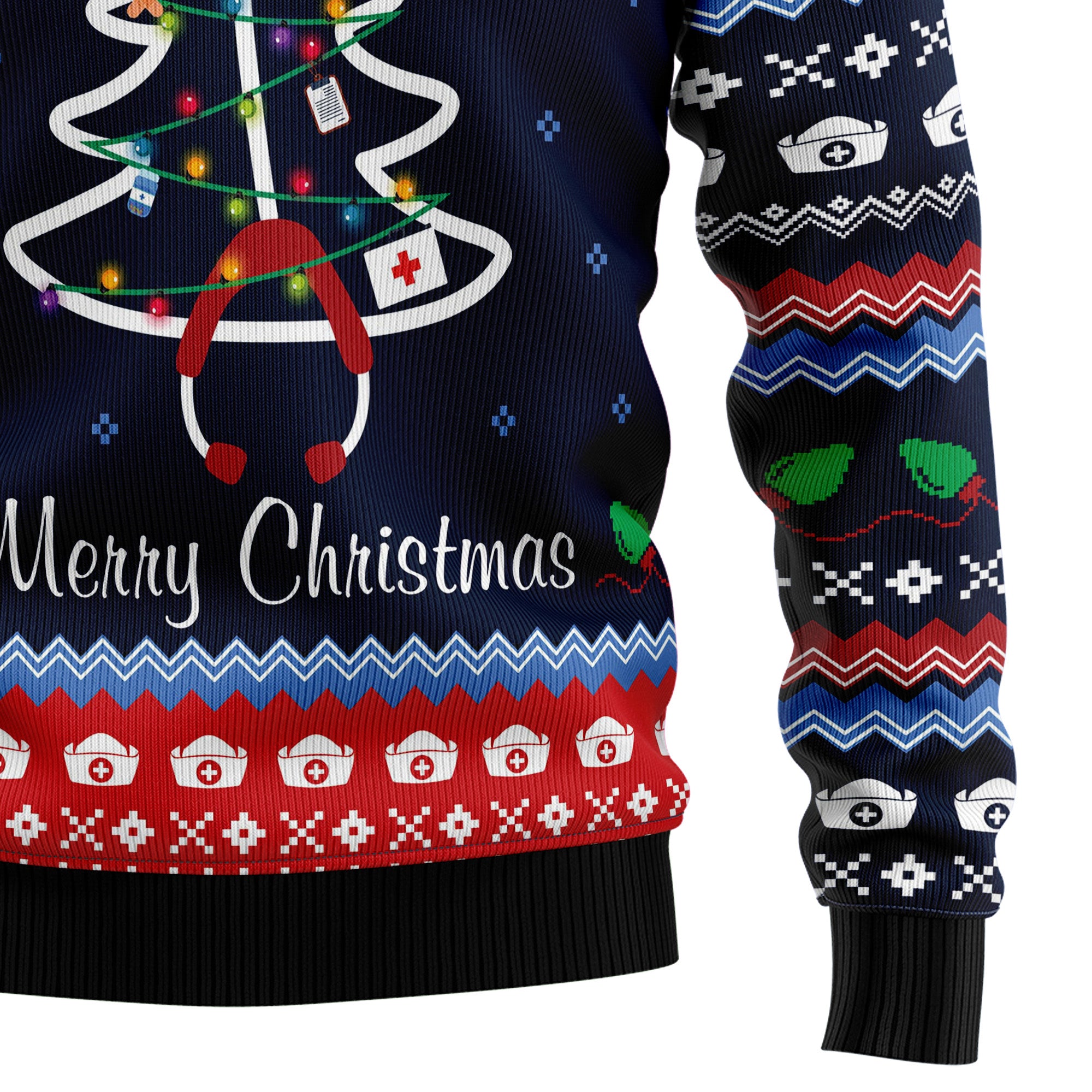 Merry Christmas Nurse Ugly Christmas Sweater, Unisex Holiday Party Outfit, Gift for Nurses and Healthcare Workers