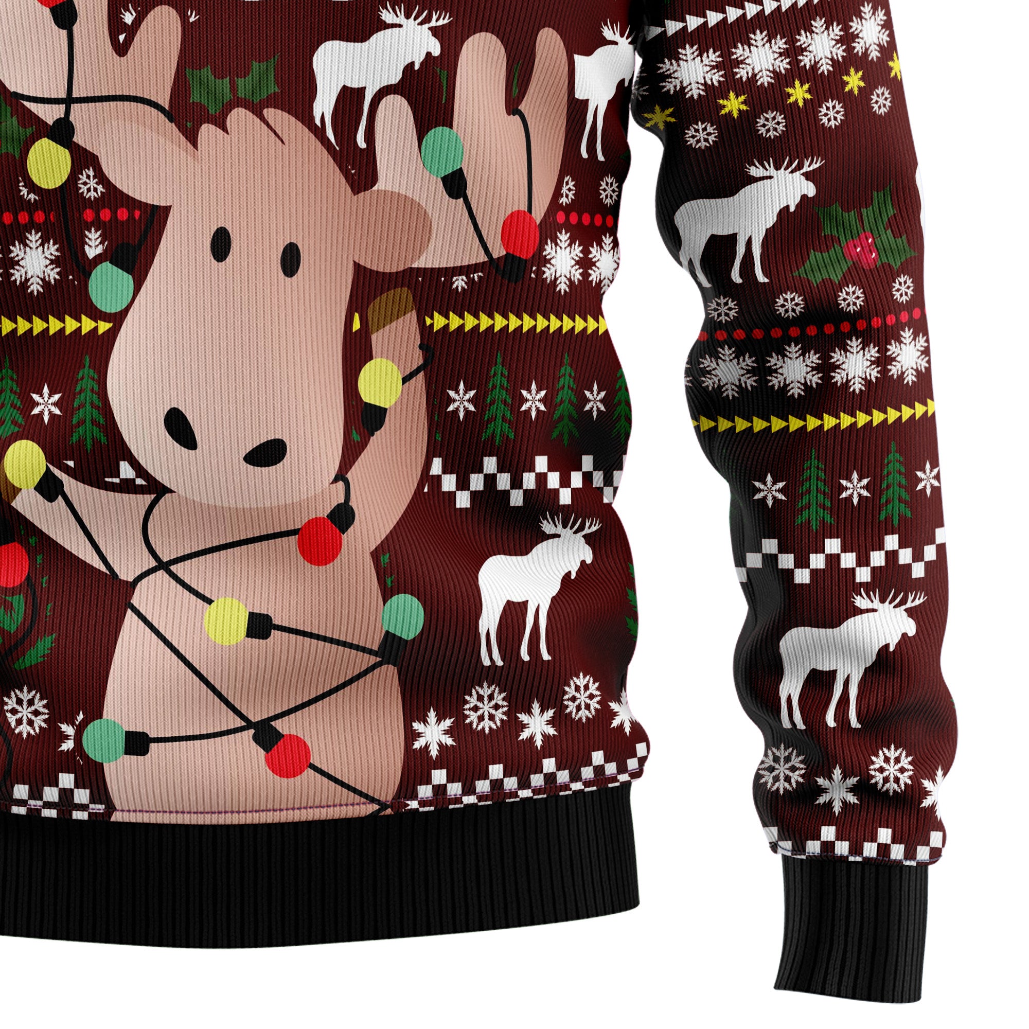 Oops, I Moosed Up Ugly Christmas Sweater for Men and Women, Funny Holiday Party Outfit, Festive Christmas Gift