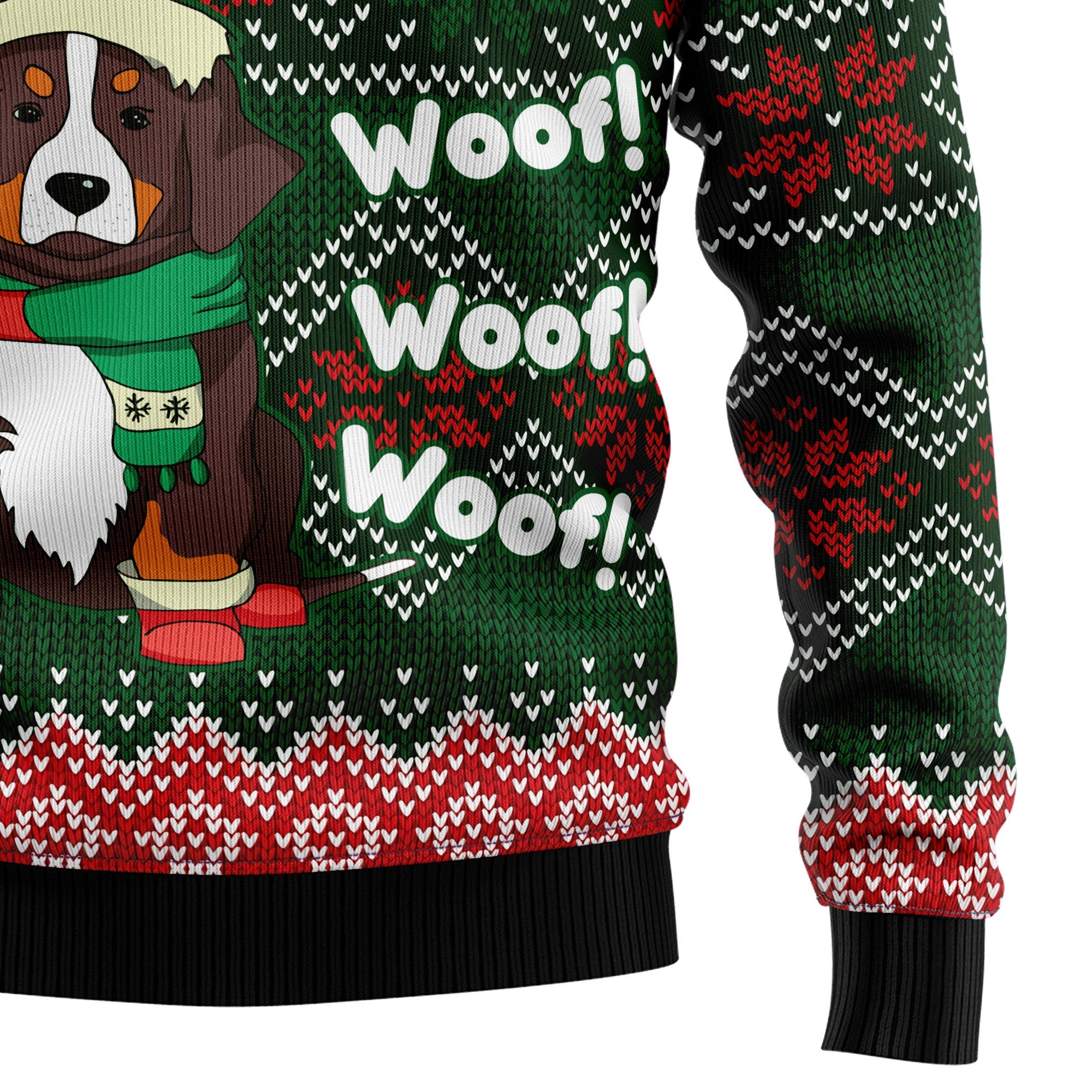 Bernese Mountain Dog Woofmas Ugly Christmas Sweater, Unisex Christmas Party Sweater, Gift for Bernese Dog Lovers