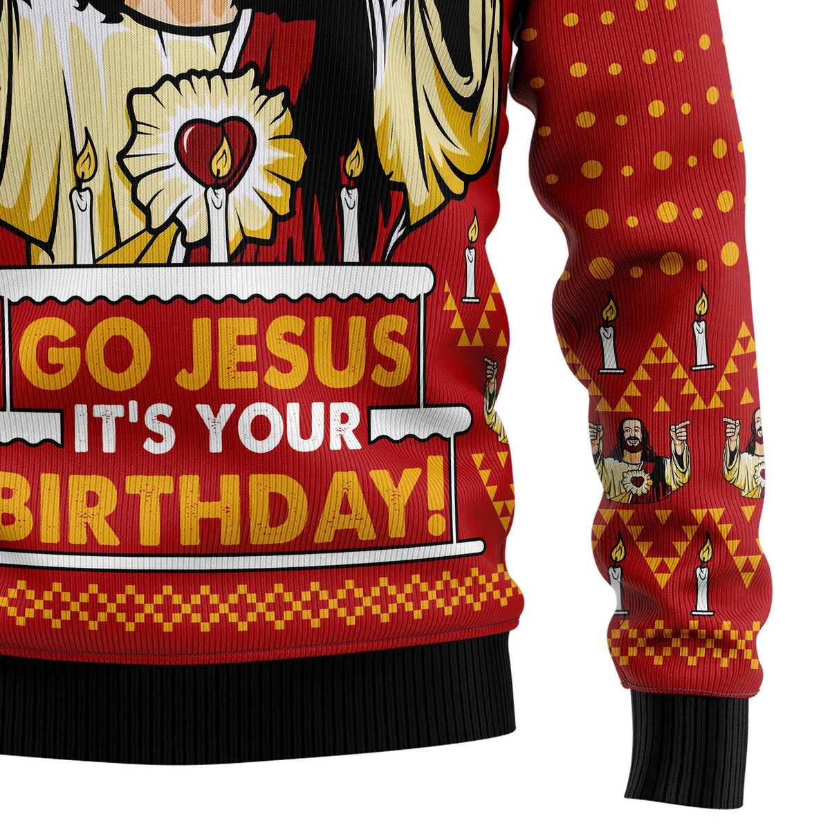 Jesus Birthday Christmas Sweater - Funny Ugly Christmas Sweater for Men and Women, Unisex Holiday Party Outfit