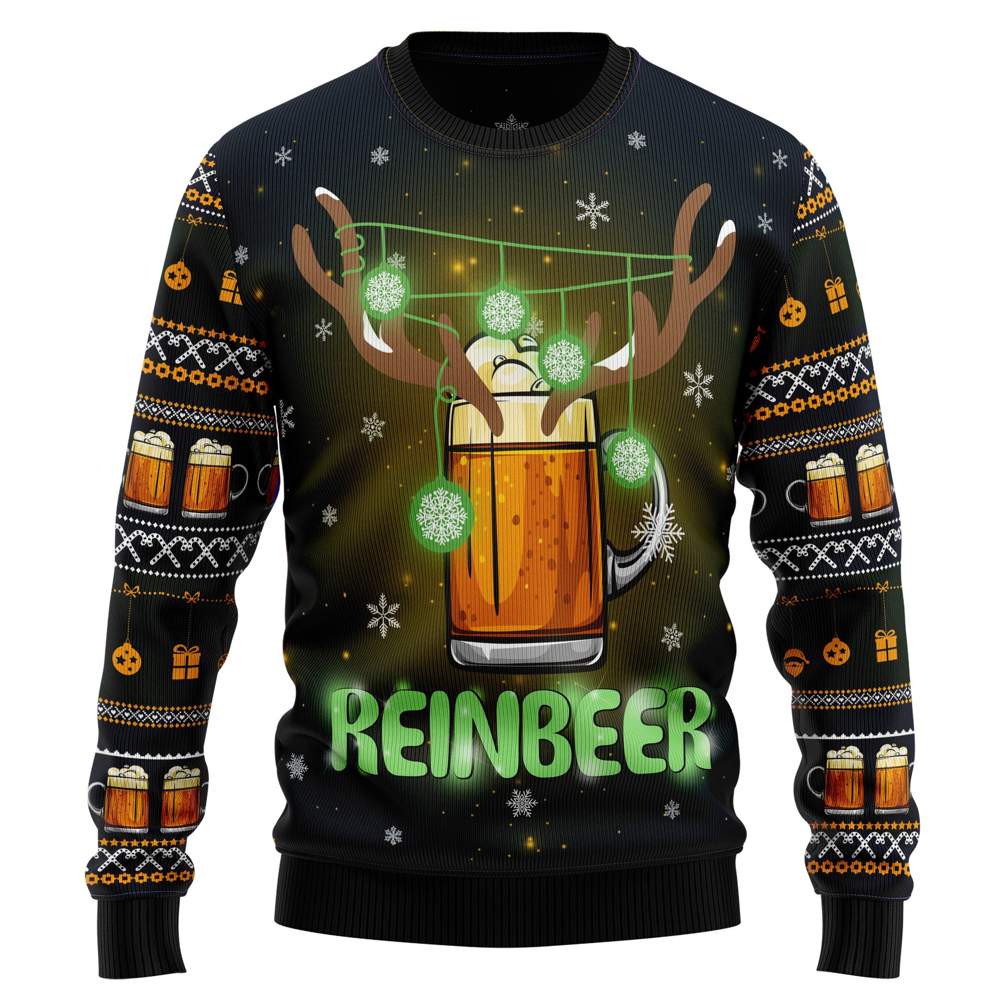 Reinbeer Awesome Christmas Ugly Christmas Sweater, Unisex Holiday Party Outfit, Gift for Beer and Reindeer Fans