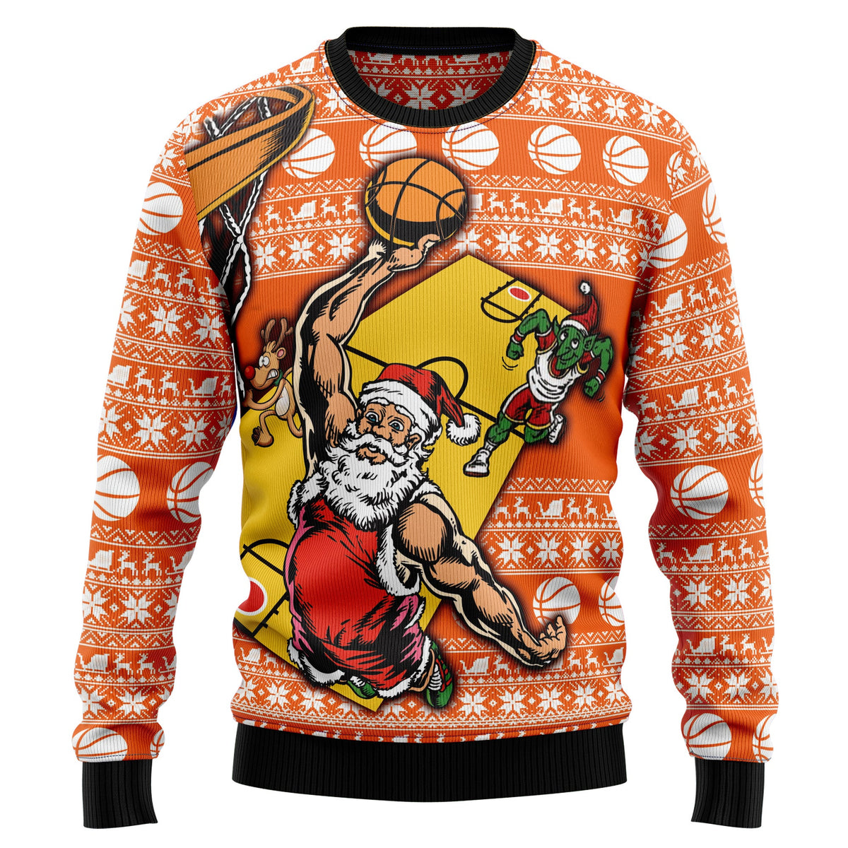 Basketball Ugly Christmas Sweater for Men and Women, Funny Holiday Party Outfit, Festive Christmas Gift