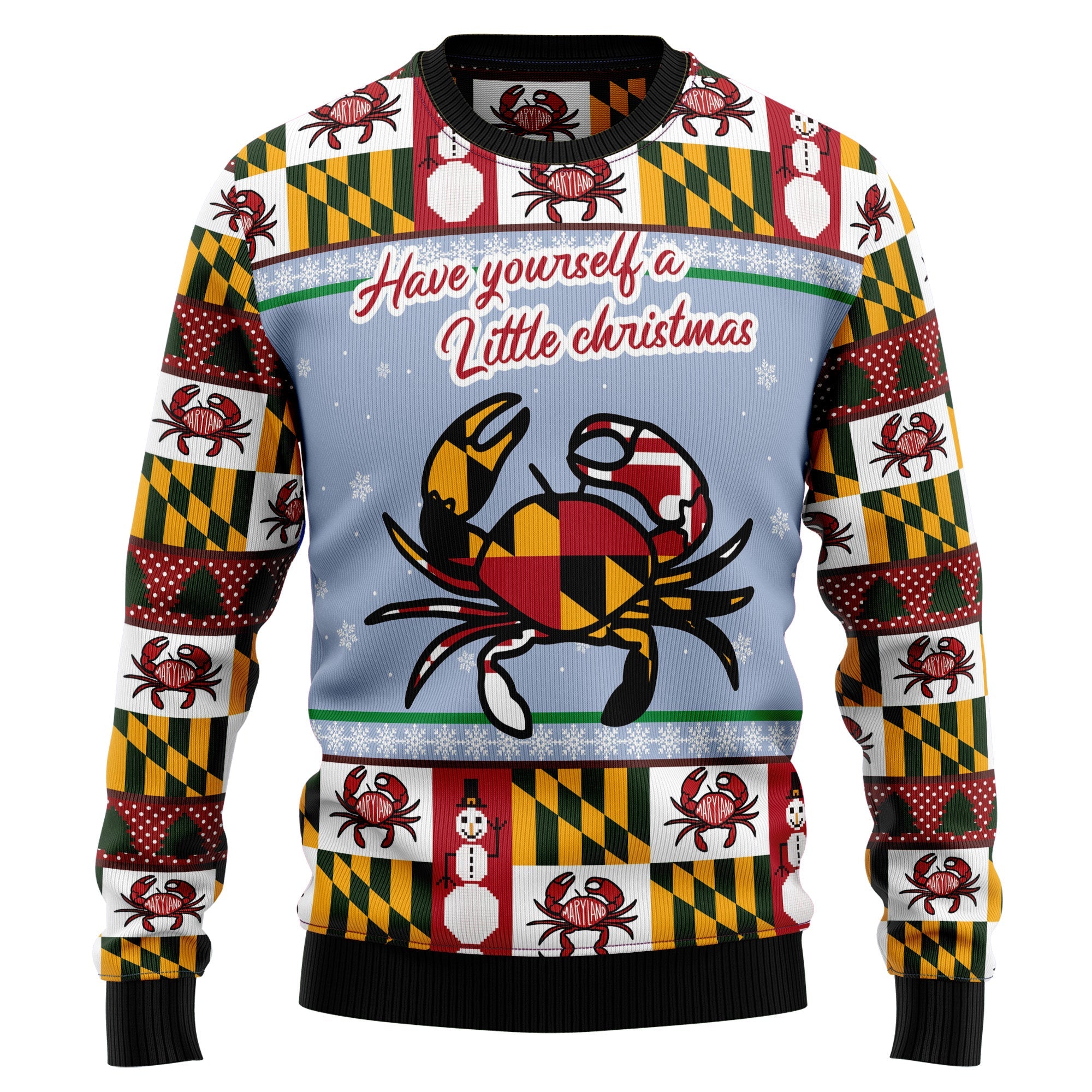 Maryland Symbols Christmas Ugly Christmas Sweater - Unisex Holiday Party Pullover, Funny Christmas Gift for Men Women