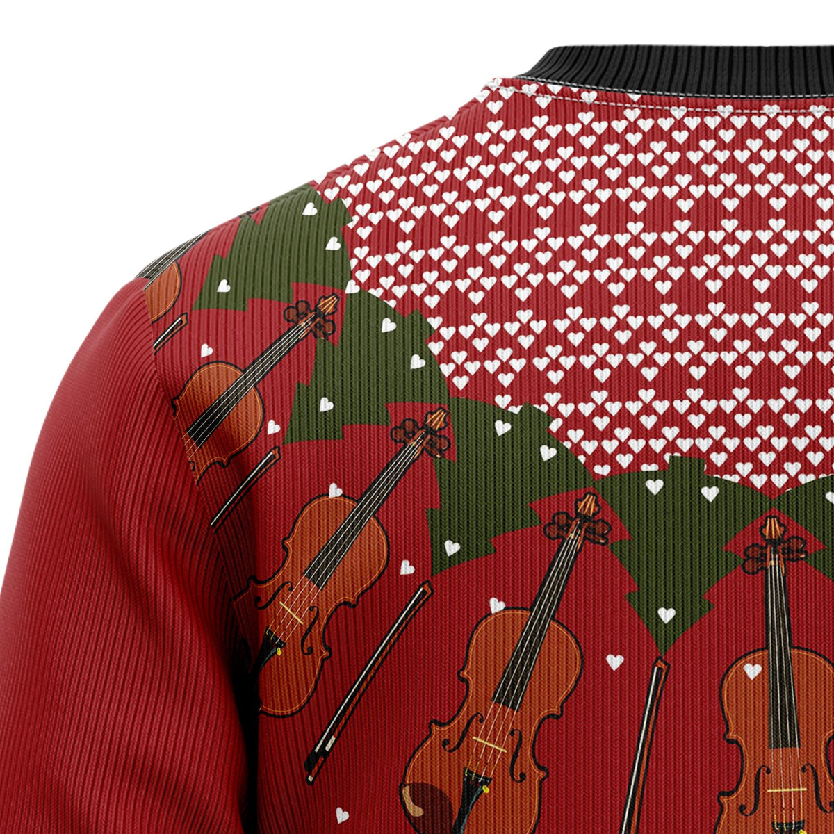 Violin Lover Ugly Christmas Sweater, Music Violin Holiday Pullover for Orchestra Fans, Fun Xmas Party Clothing