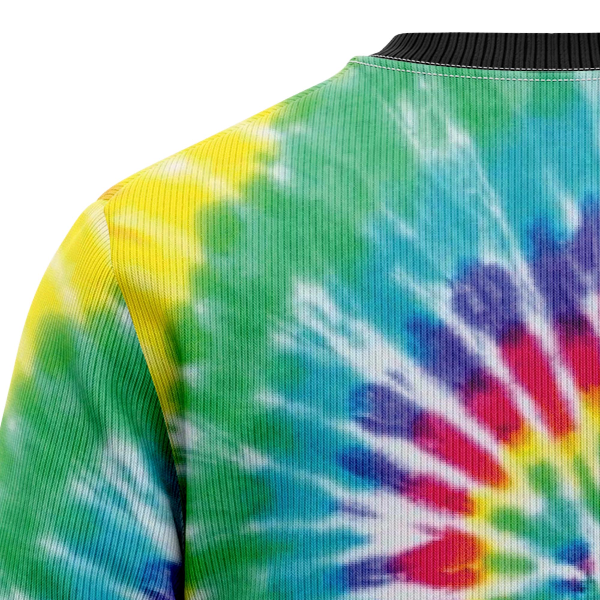 Hippie Tie Dye Color Ugly Christmas Sweater, Unisex Holiday Party Outfit, Xmas Gift for Hippie and Tie Dye Fans