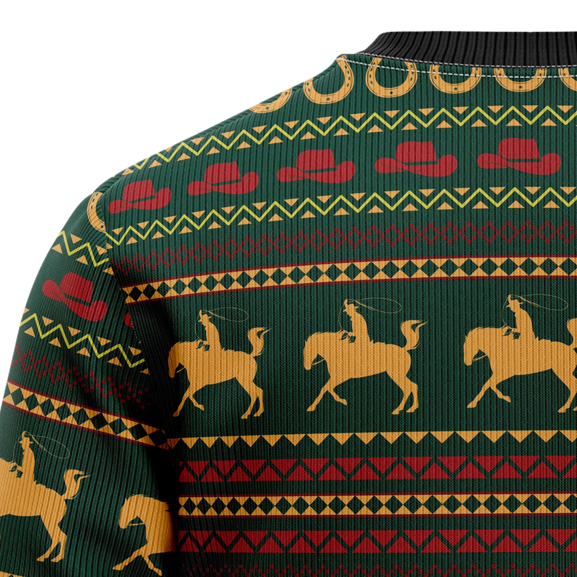 Amazing Cowboy Ugly Christmas Sweater for Men and Women, Funny Holiday Party Outfit, Festive Christmas Gift