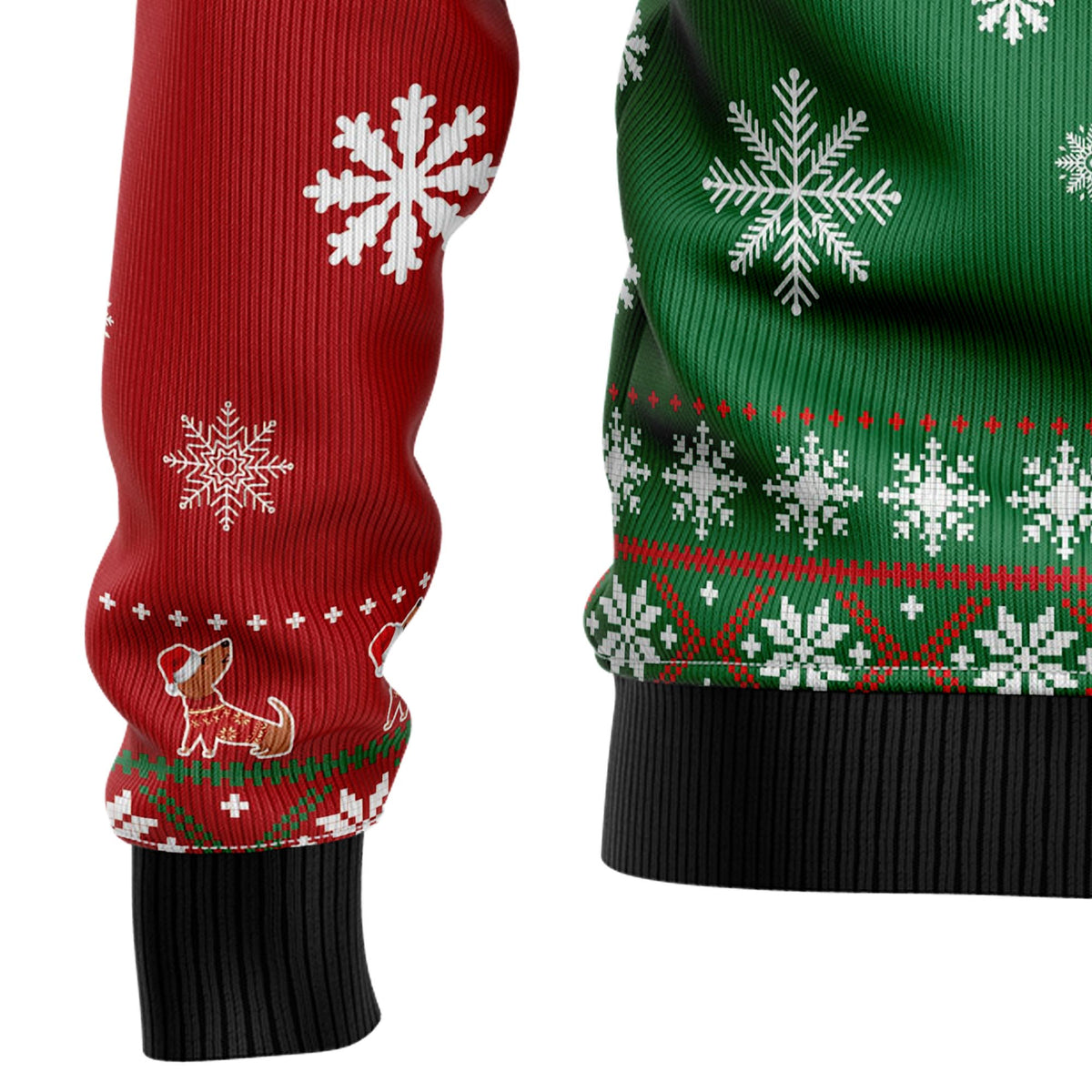 Dachshund Snow Day Ugly Christmas Sweater, Cute Wiener Dog Pullover for Dachshund Owners, Fun Xmas Party Clothing
