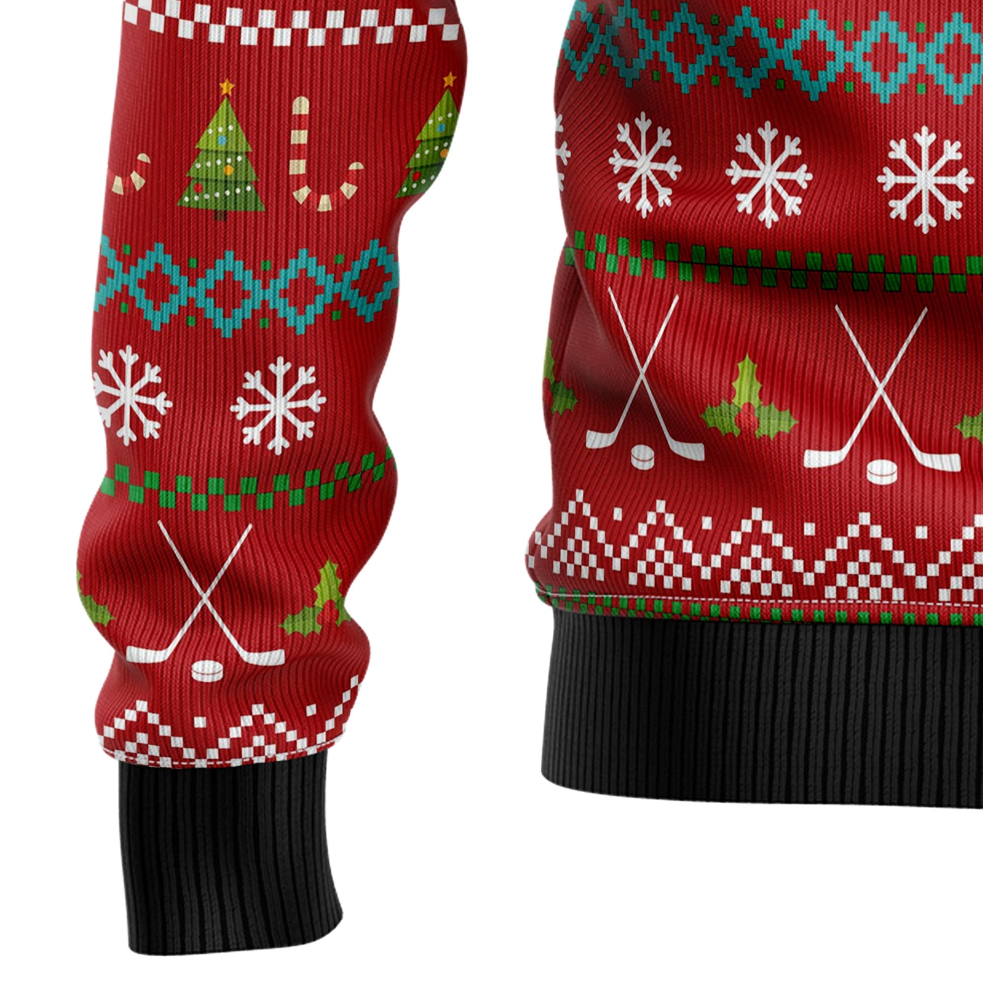 All I Want for Christmas Is Hockey Ugly Christmas Sweater, Funny Holiday Party Outfit for Hockey Players And Fans