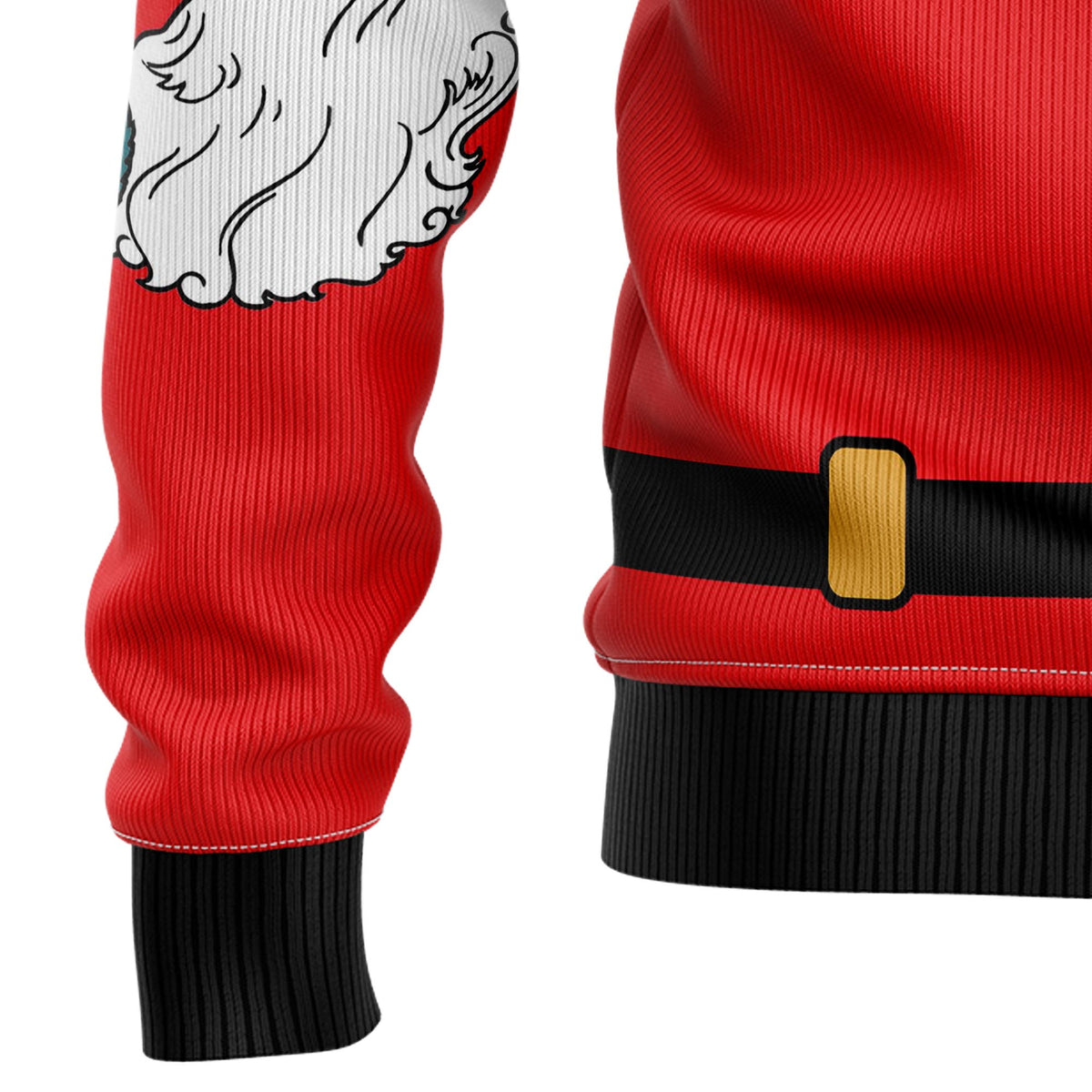 Santa Claus and Music Notes Ugly Christmas Sweater, Funny Xmas Party Outfit, Gift for Musicians and Music Lovers