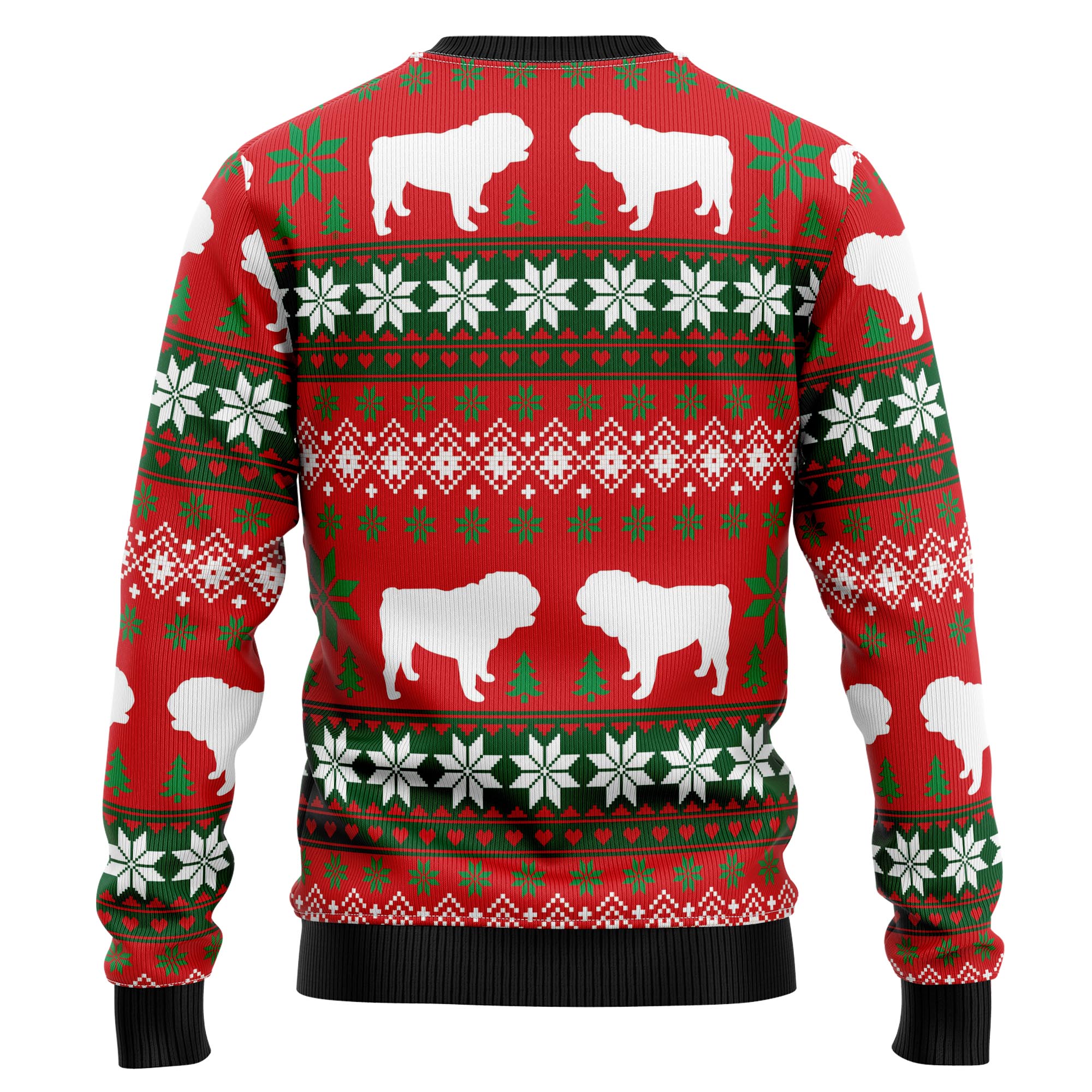 Bulldog Snacks Ugly Christmas Sweater for Men and Women, Festive Holiday Party Outfit and Gift for Bulldog Lovers