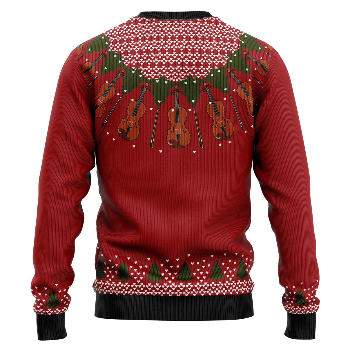 Violin Lover Ugly Christmas Sweater, Music Violin Holiday Pullover for Orchestra Fans, Fun Xmas Party Clothing