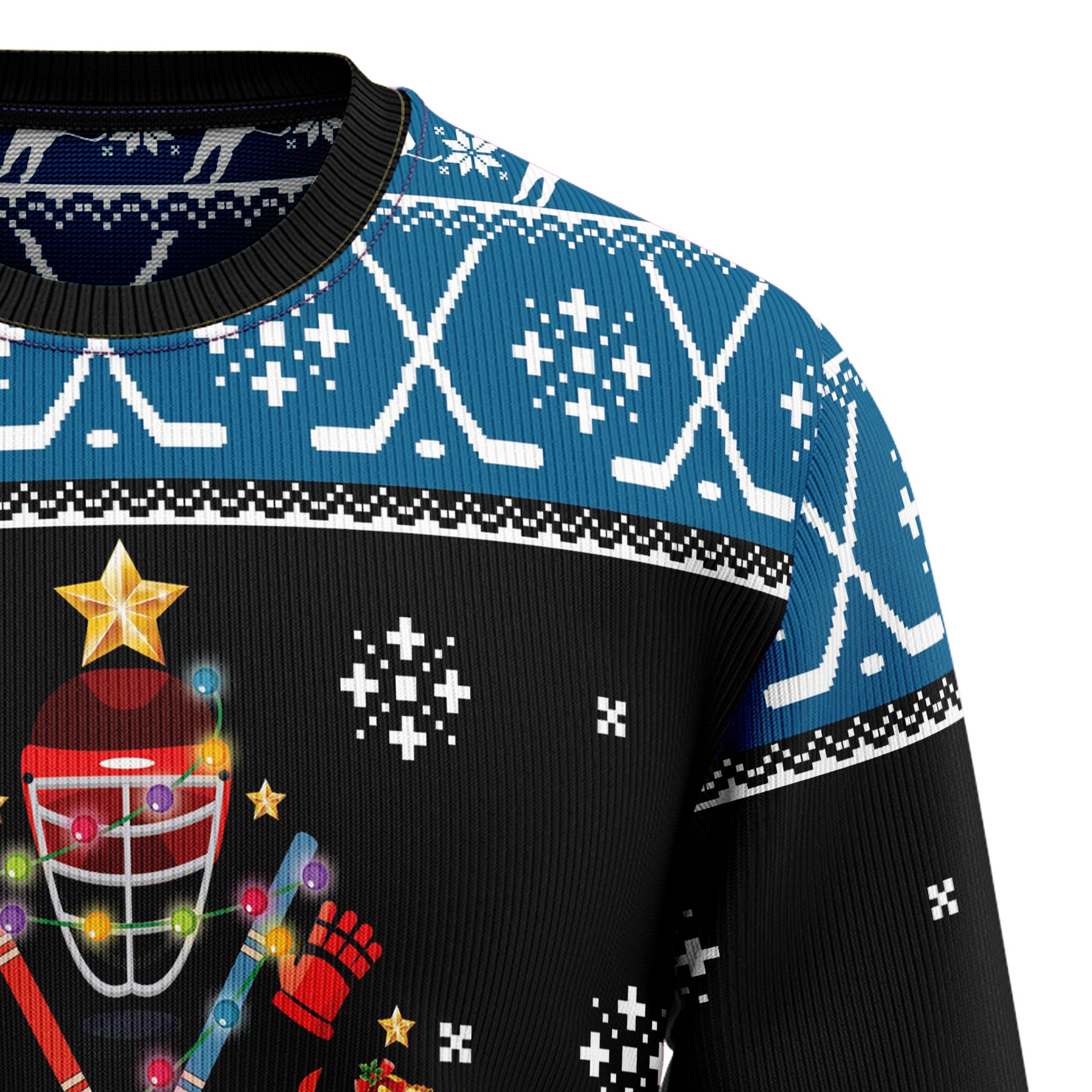 Happy Hockeyday Ugly Christmas Sweater for Men and Women, Funny Holiday Party Gift for Hockey Players And Fans