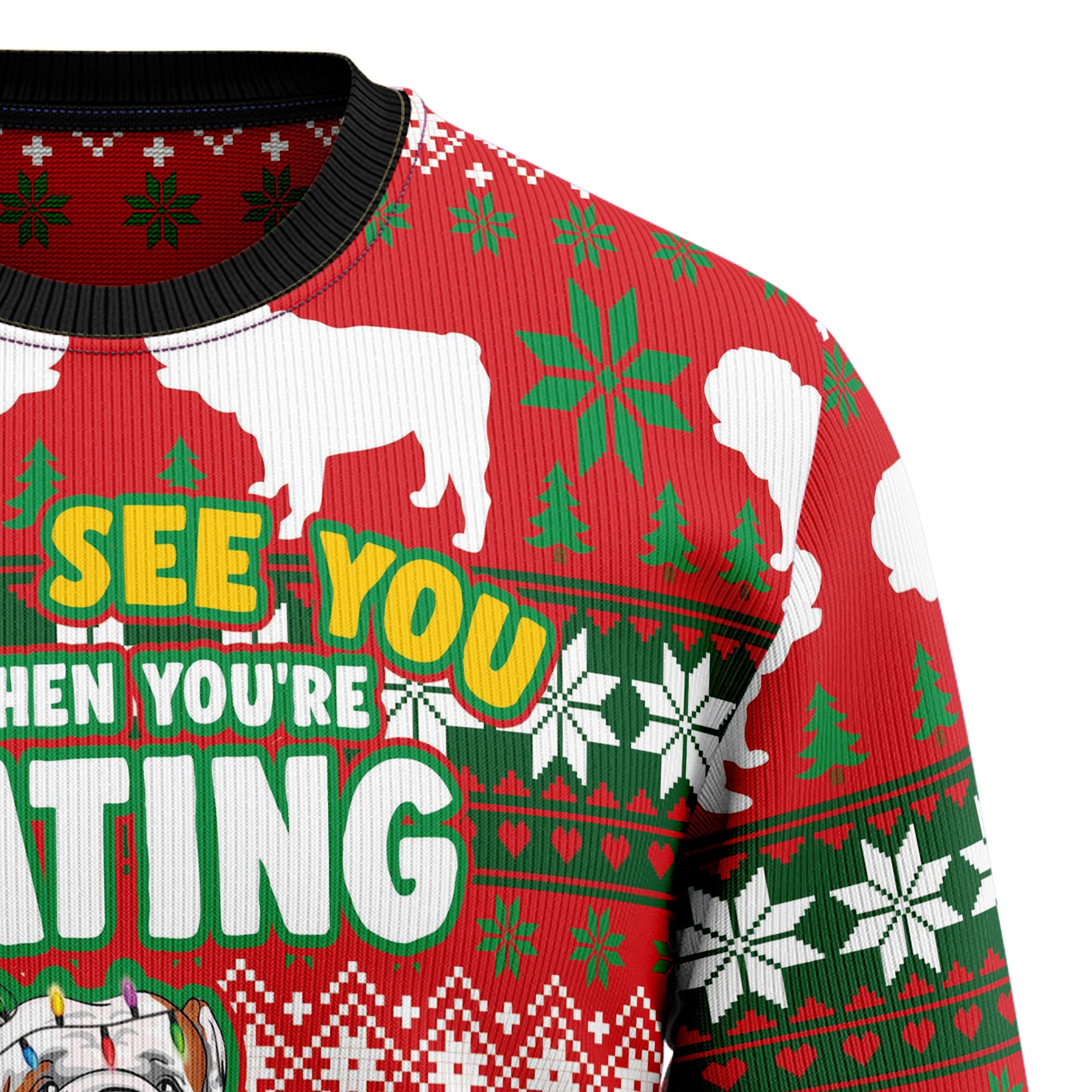Bulldog Snacks Ugly Christmas Sweater for Men and Women, Festive Holiday Party Outfit and Gift for Bulldog Lovers