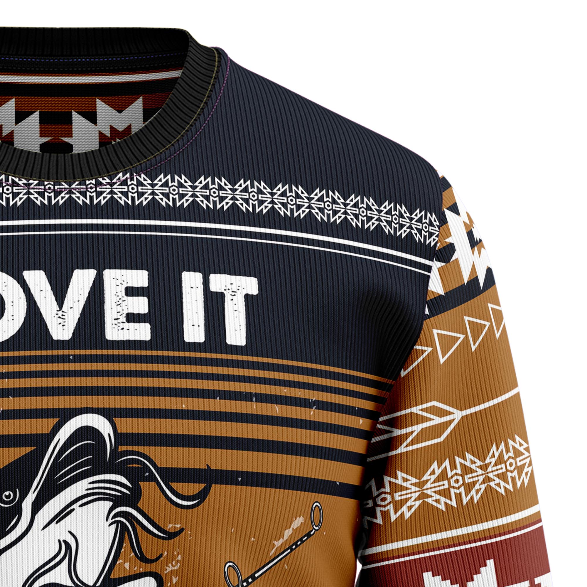 Fishing I Love It Ugly Christmas Sweater, Funny Fishing Holiday Pullover, Holiday Gatherings and Family Photos