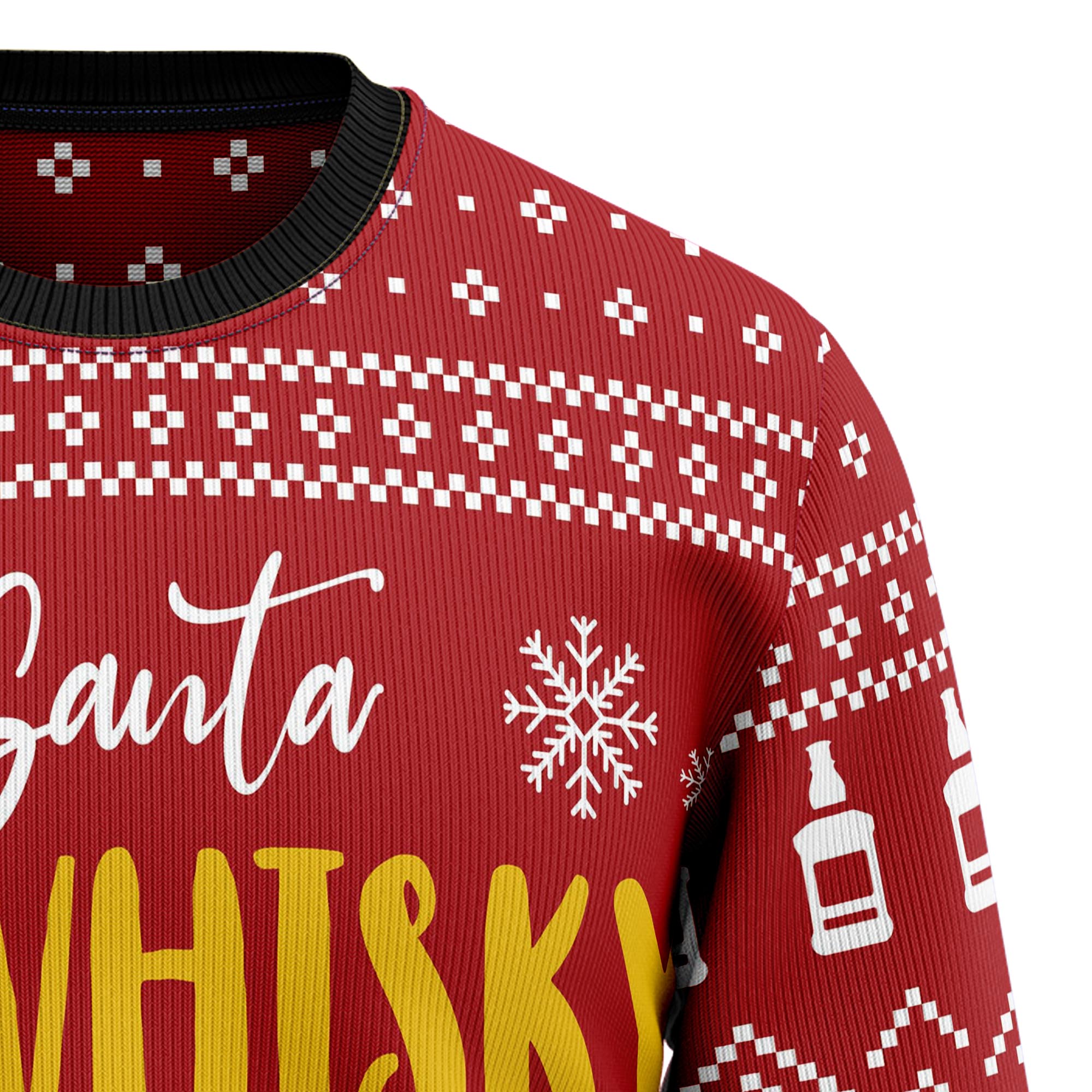 Dear Santa The Whisky Made Me Do It Ugly Christmas Sweater for Men Women, Funny Holiday Party Outfit, Festive Xmas Gift