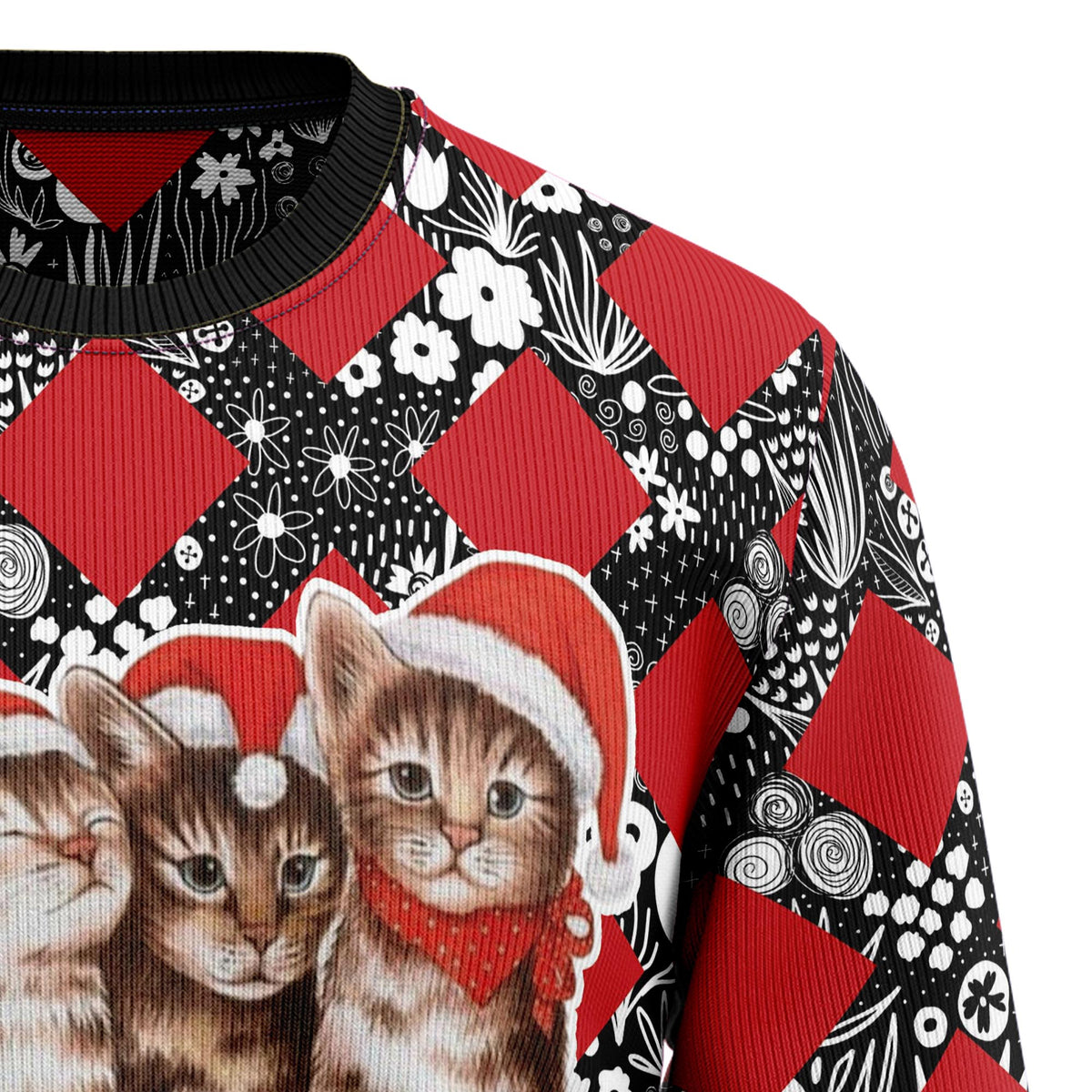 Singing Cats and Kittens Ugly Christmas Sweater, Unisex Christmas Party Sweater, Gift for Cat and Kitten Lovers