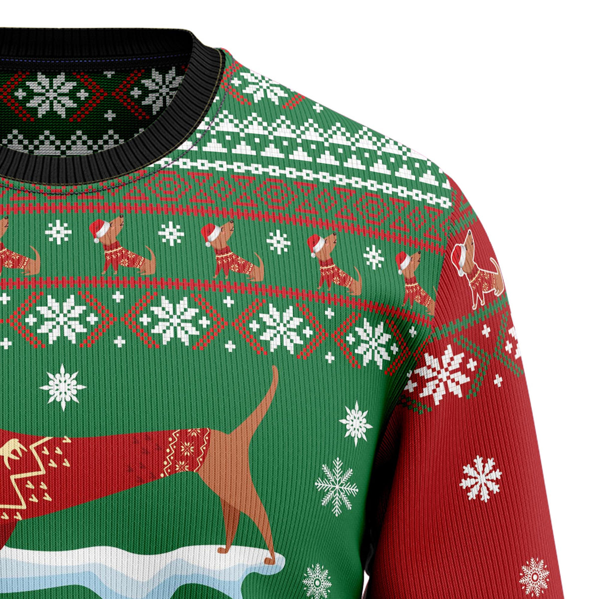 Dachshund Snow Day Ugly Christmas Sweater, Cute Wiener Dog Pullover for Dachshund Owners, Fun Xmas Party Clothing