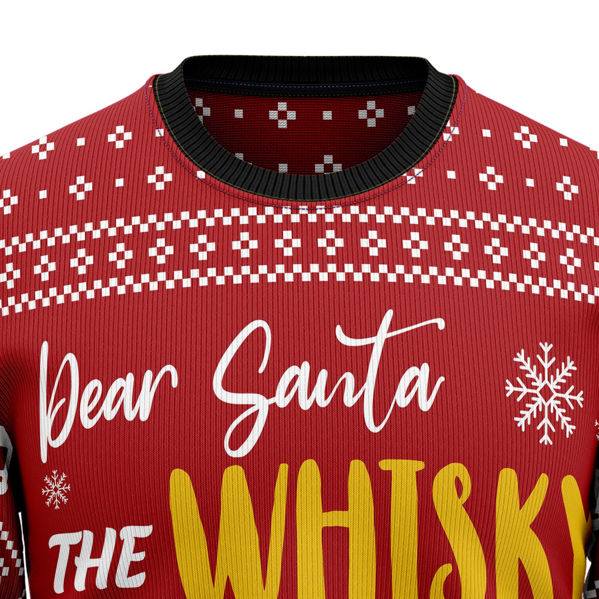 Dear Santa The Whisky Made Me Do It Ugly Christmas Sweater for Men Women, Funny Holiday Party Outfit, Festive Xmas Gift