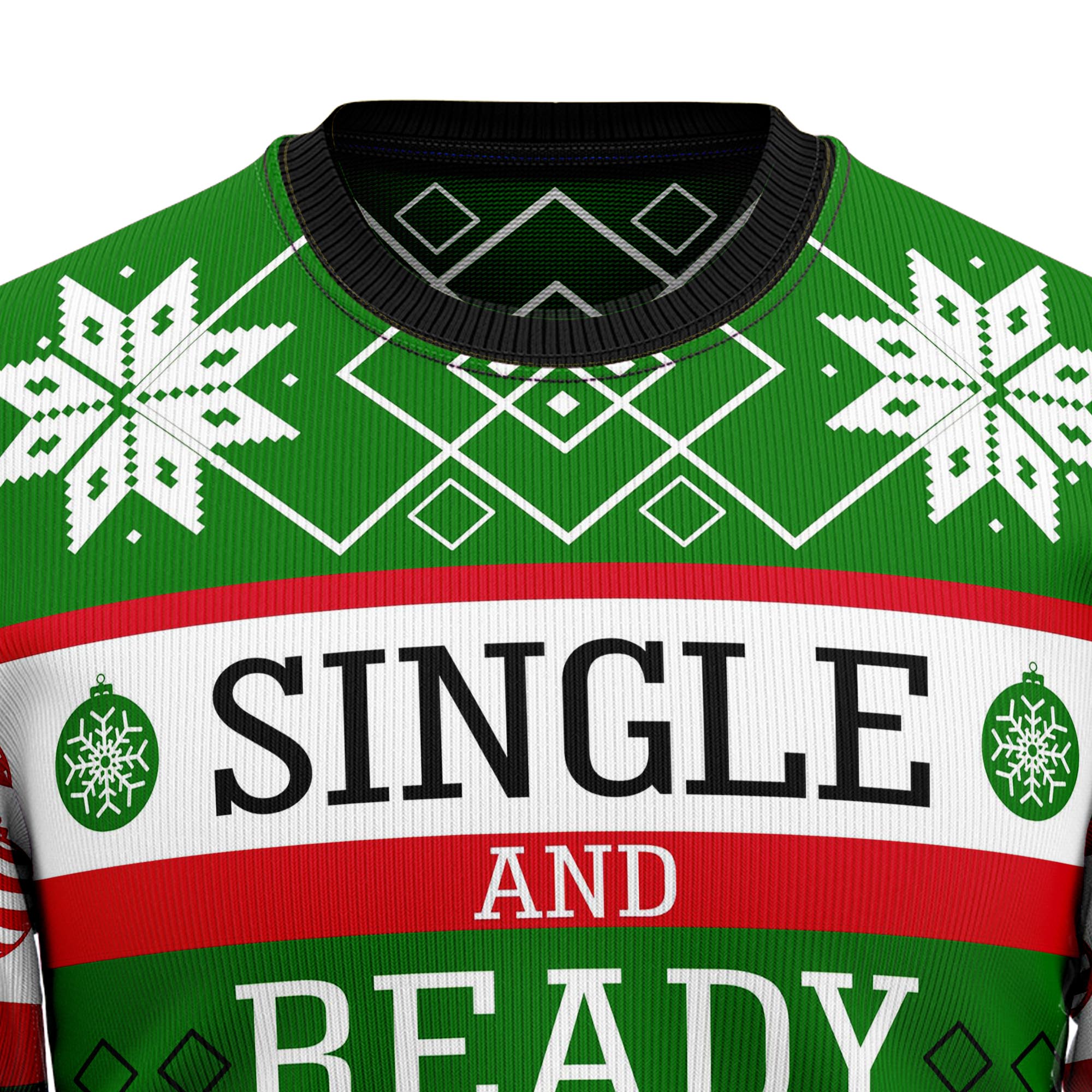Single Ready to Jingle Ugly Christmas Sweater, Unisex Holiday Party Outfit, Gift for Single Friends and Partygoers