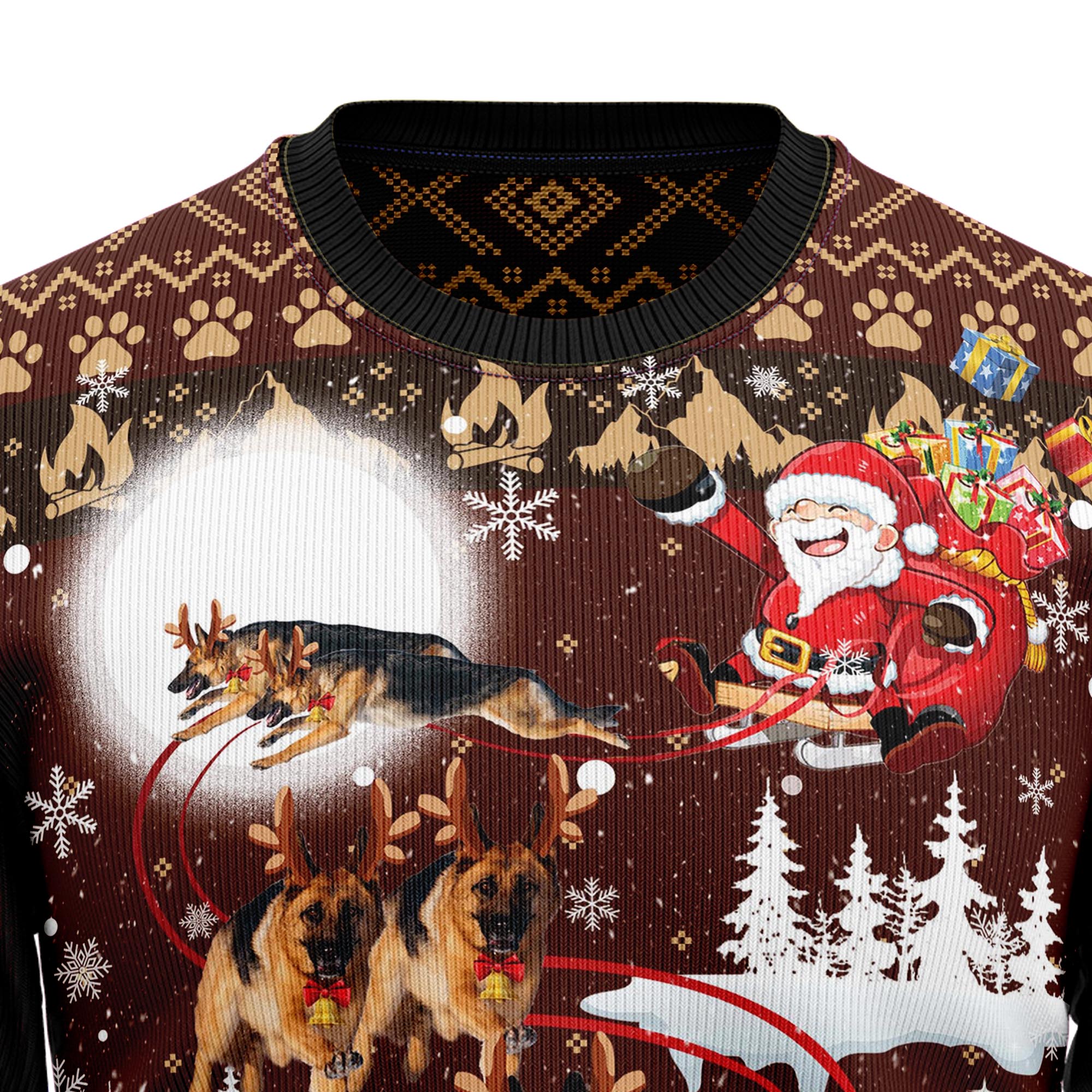 German Shepherd Reindeers Car Ugly Christmas Sweater, Unisex Holiday Party Outfit, Gift for German Shepherd Lovers